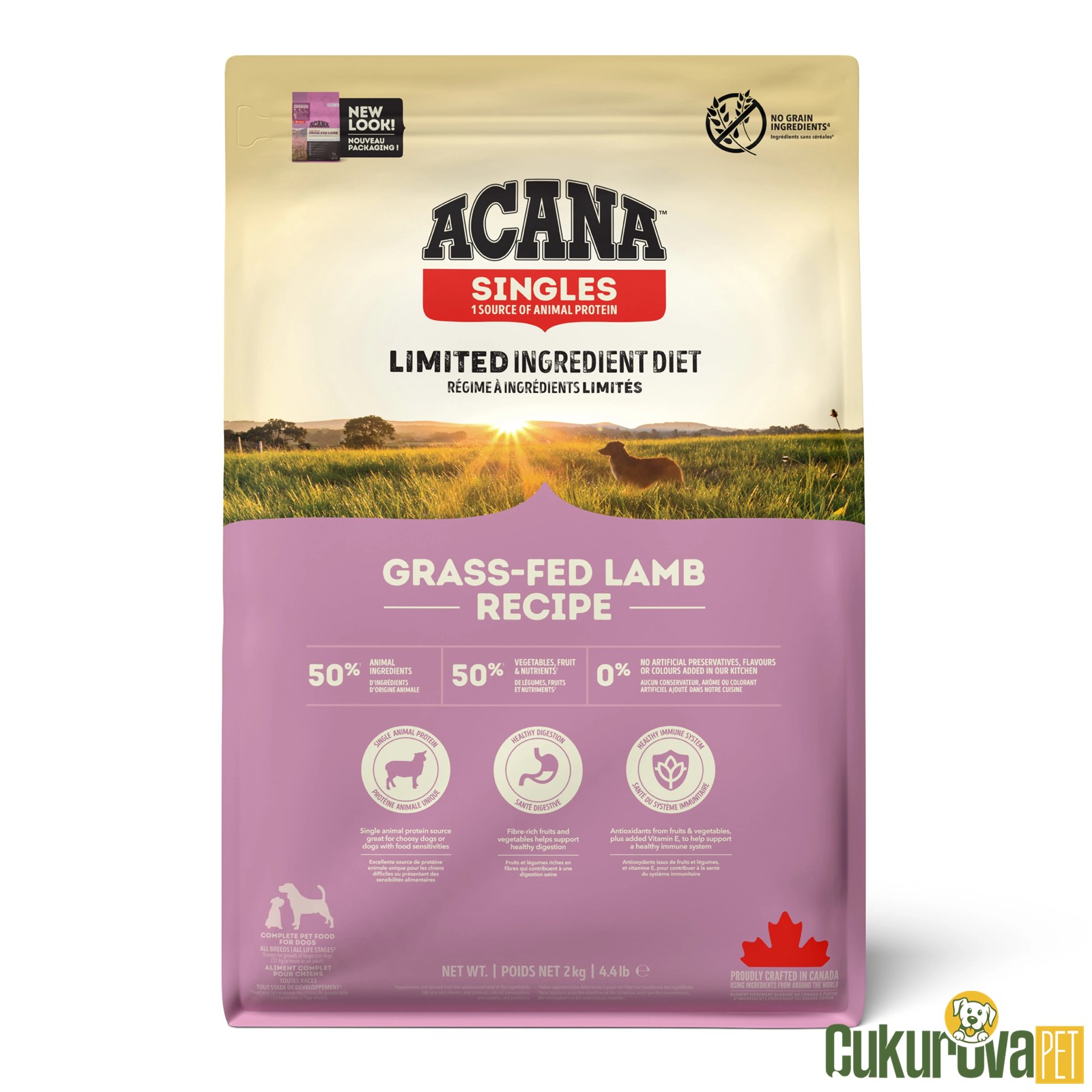Acana Singles Grass-Fed Lamb Recipe Tüm Yaşam Evreleri İçin Köpek Maması 2 Kg