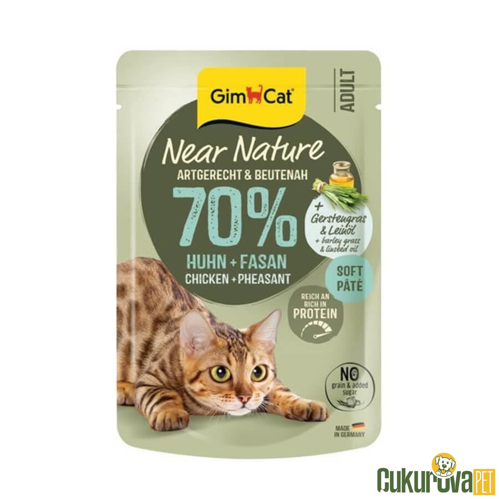 GimCat Near Nature Tavuklu Ve Sülün Etli Yetişkin Kedi Yaş Maması 85 Gr