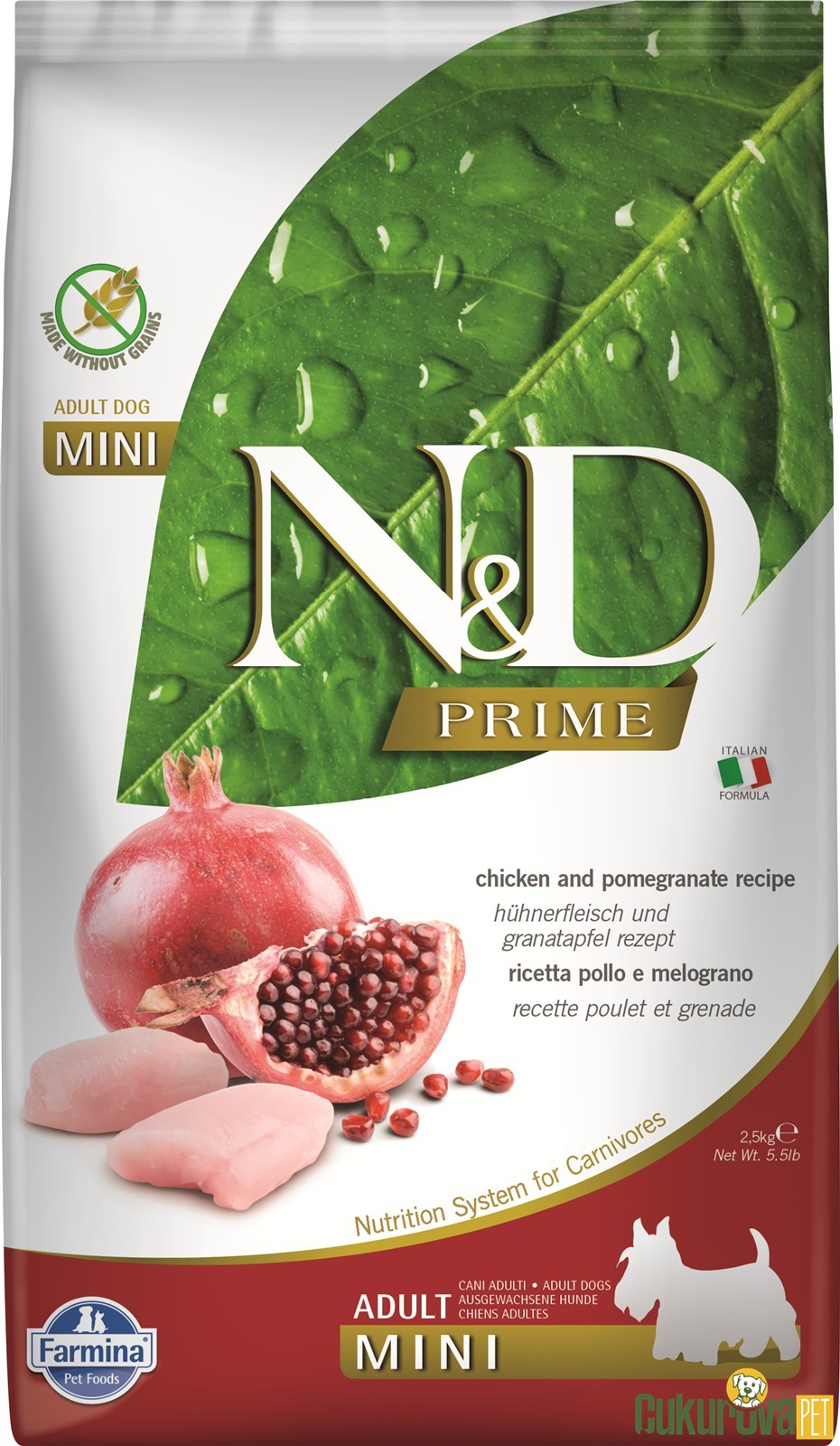 N&D Prime Adult Mini Tavuklu Ve Narlı Yetişkin Köpek Maması 2.5 Kg