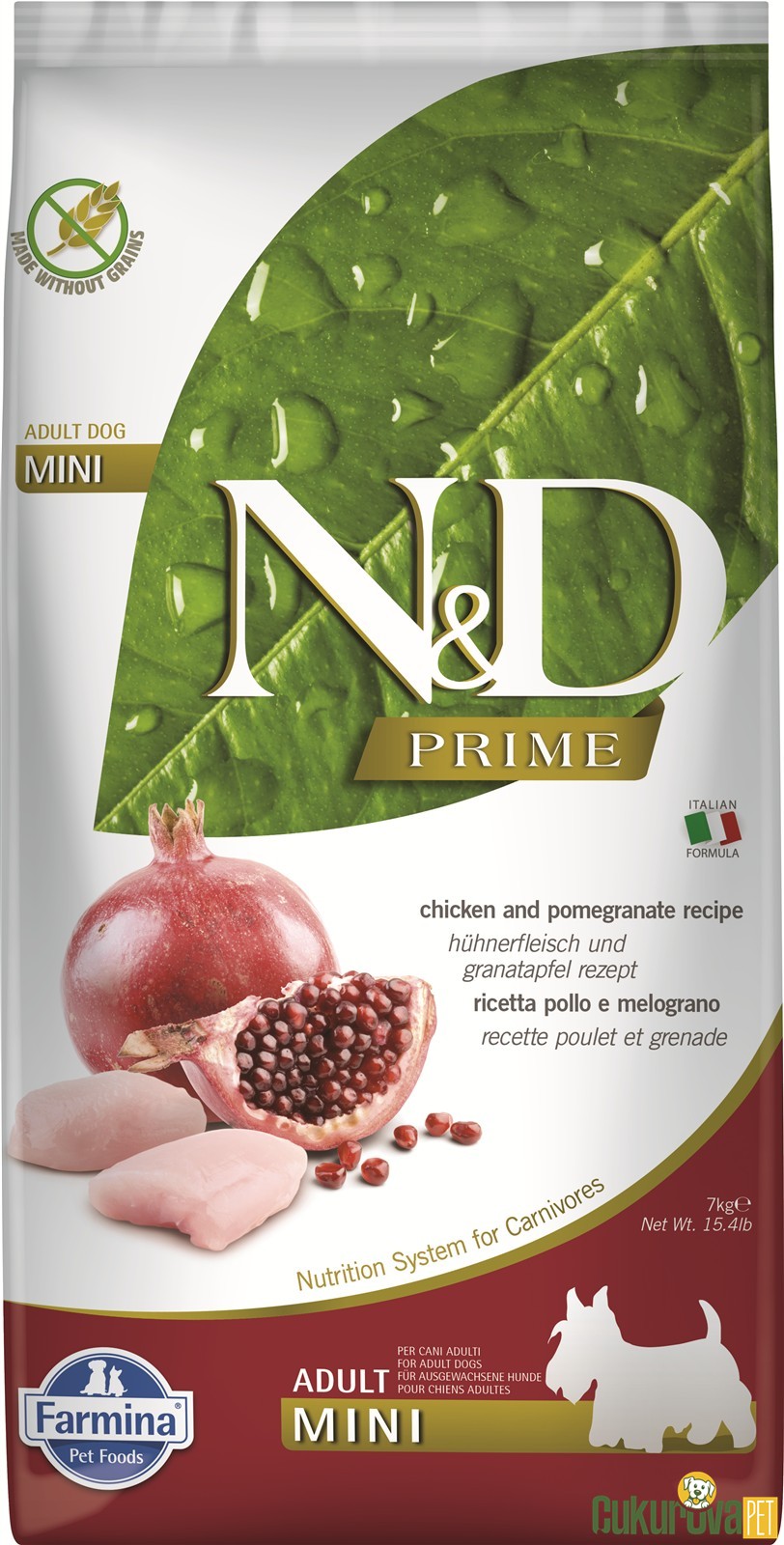 N&D Prime Adult Mini Tavuklu Ve Narlı Yetişkin Köpek Maması 7 Kg