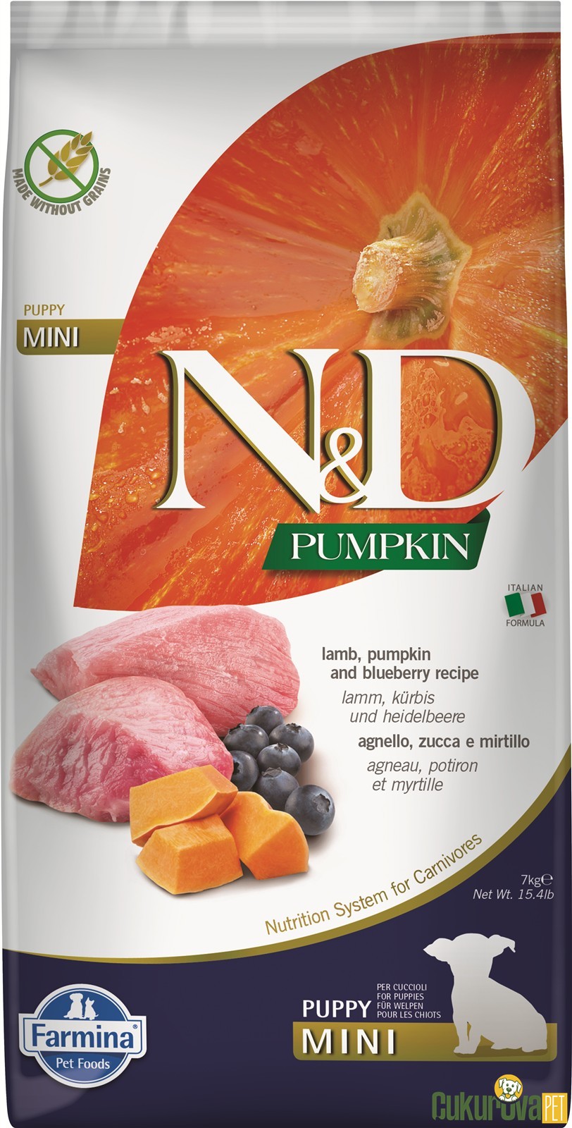 N&D Pumpkin Puppy Mini Kuzulu Balkabaklı Ve Yaban Mersinli Yavru Köpek Maması 7 Kg
