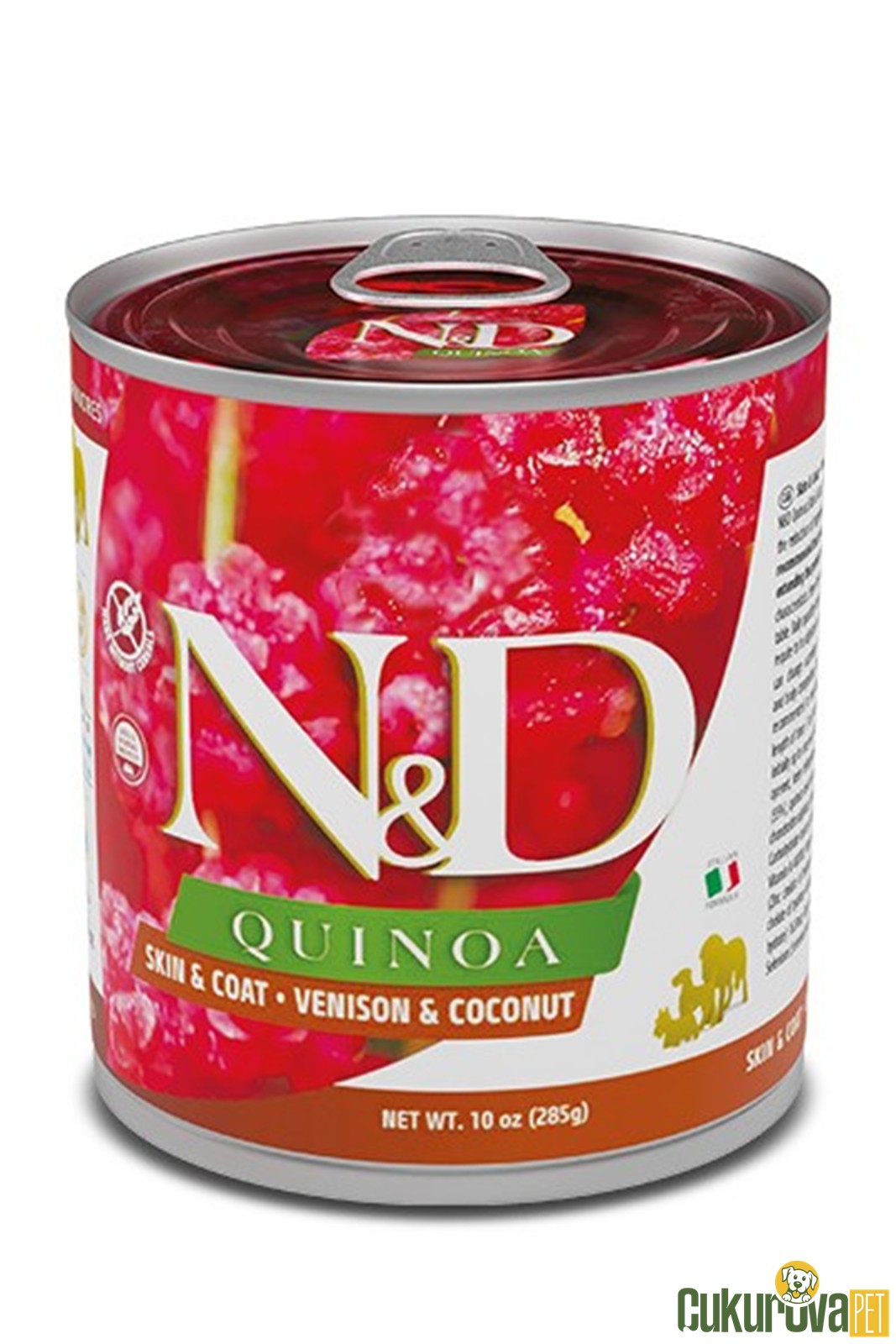 N&D Quinoa Skin&Coat Geyikli Ve Hindistancevizli Yetişkin Köpek Yaş Maması 285 Gr