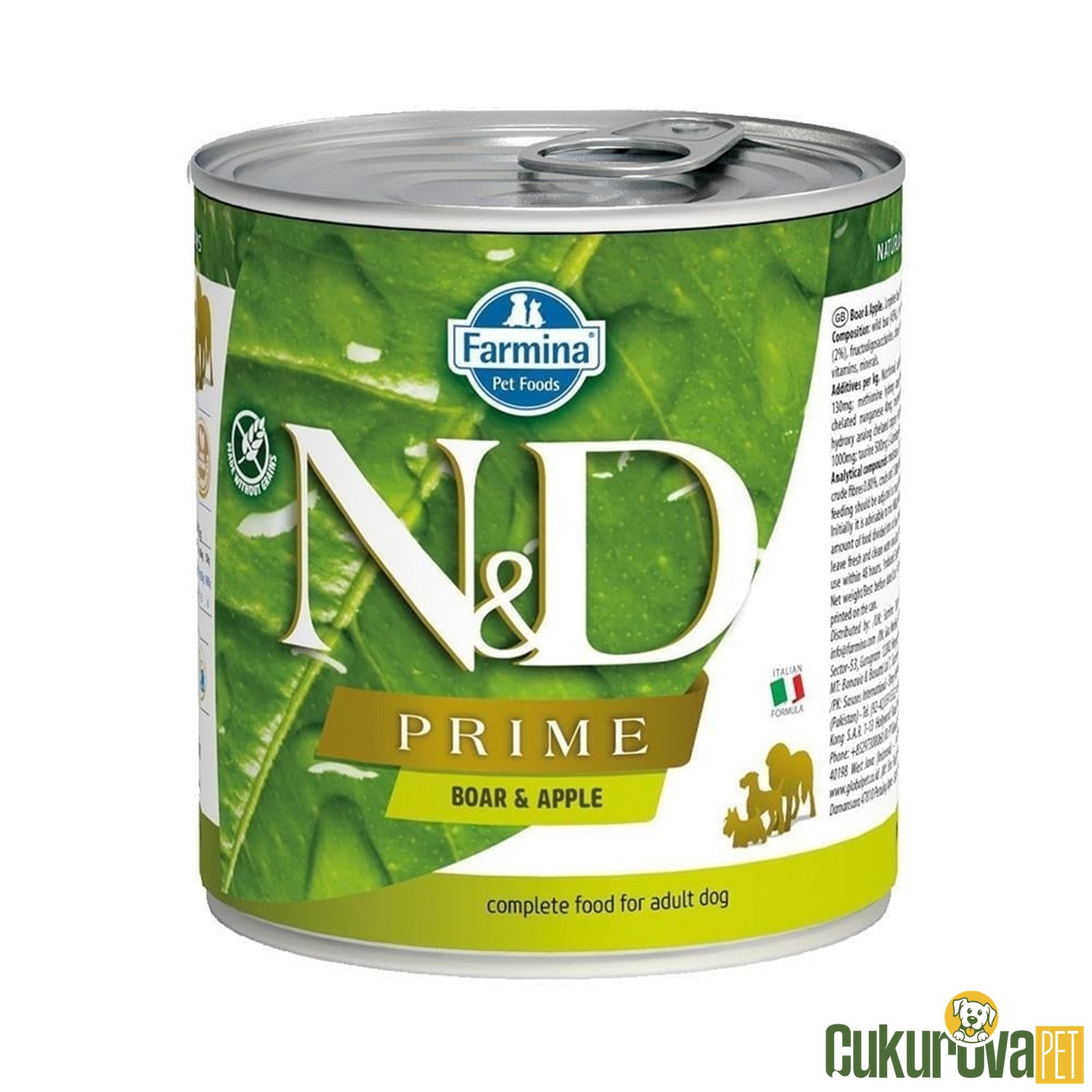 N&D Prime Adult Yaban Domuzlu Ve Elmalı Yetişkin Köpek Yaş Maması 285 Gr