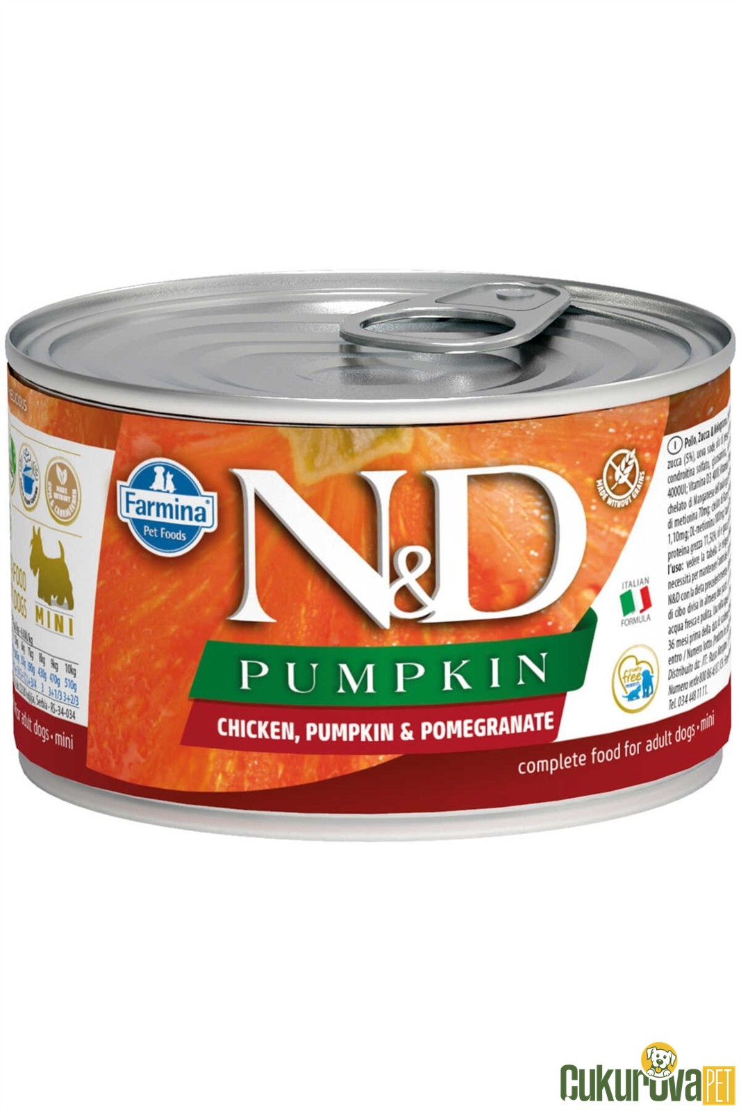 N&D Pumpkin Adult Mini Tavuklu Narlı Ve Balkabaklı Yetişkin Köpek Yaş Maması 140 Gr