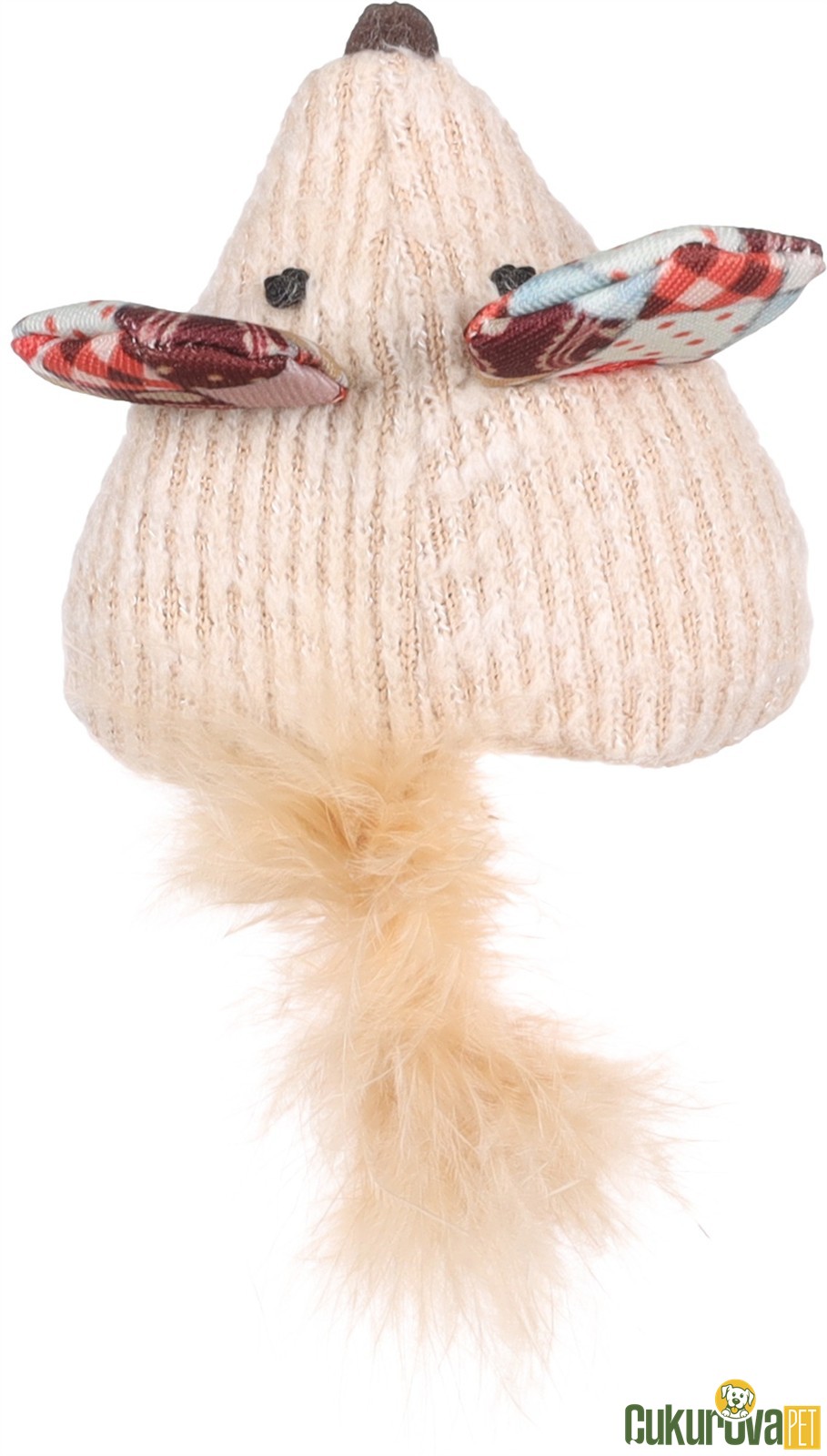 Flamingo Vinta Fare Kedi Otlu Peluş Kedi Oyuncağı 12.5 Cm