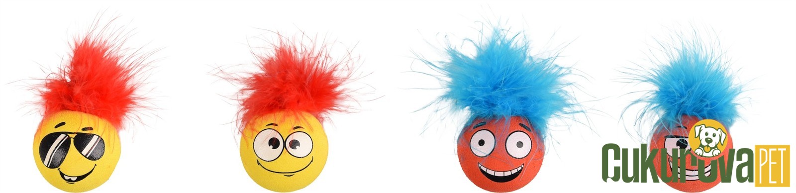 Flamingo Holly Renkli Tüylü Kedi Topu Karışık Renkli - 4.5 Cm