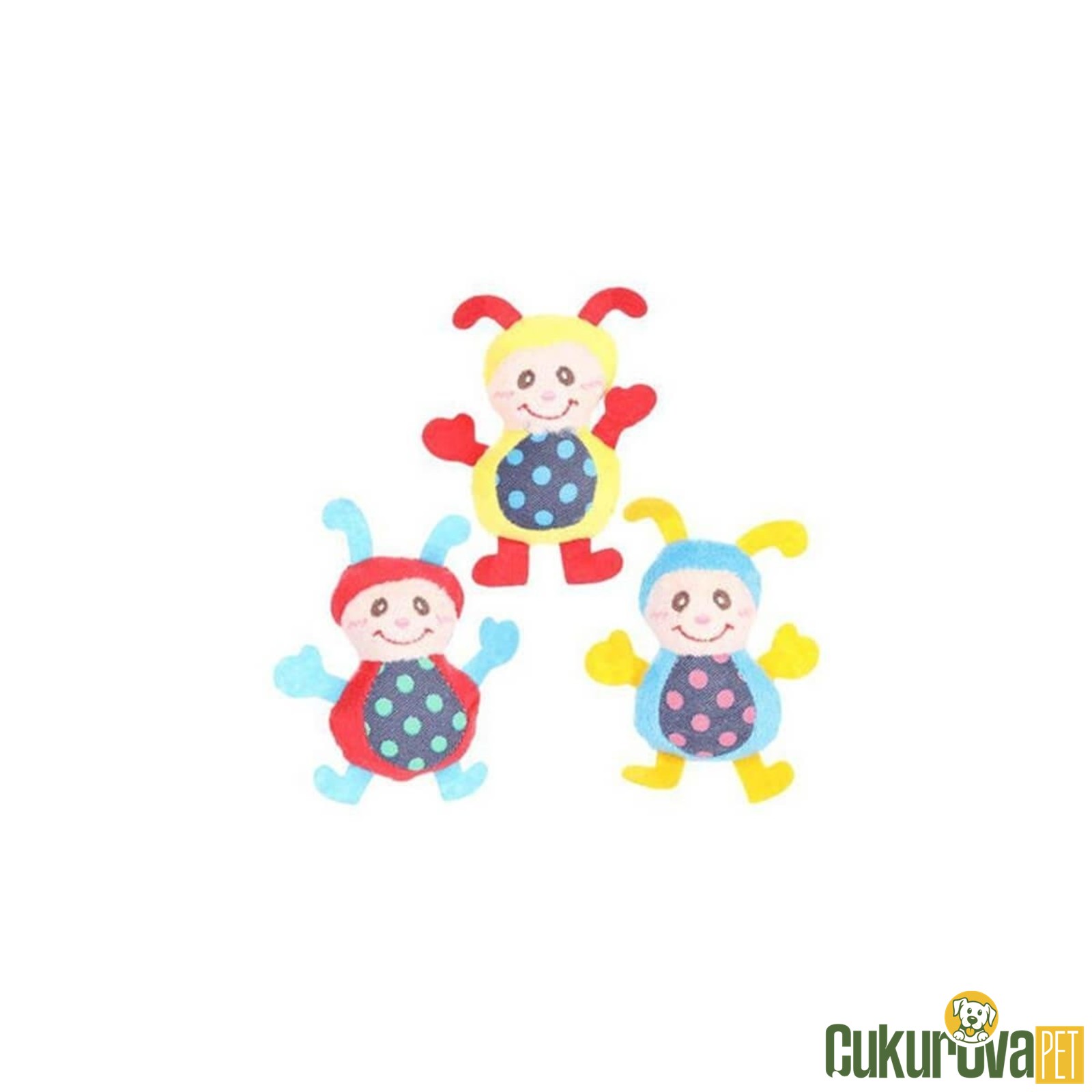 Flamingo Dıza Uğurböceği Peluş Kumaş Kedi Oyuncağı Karışık Renkli