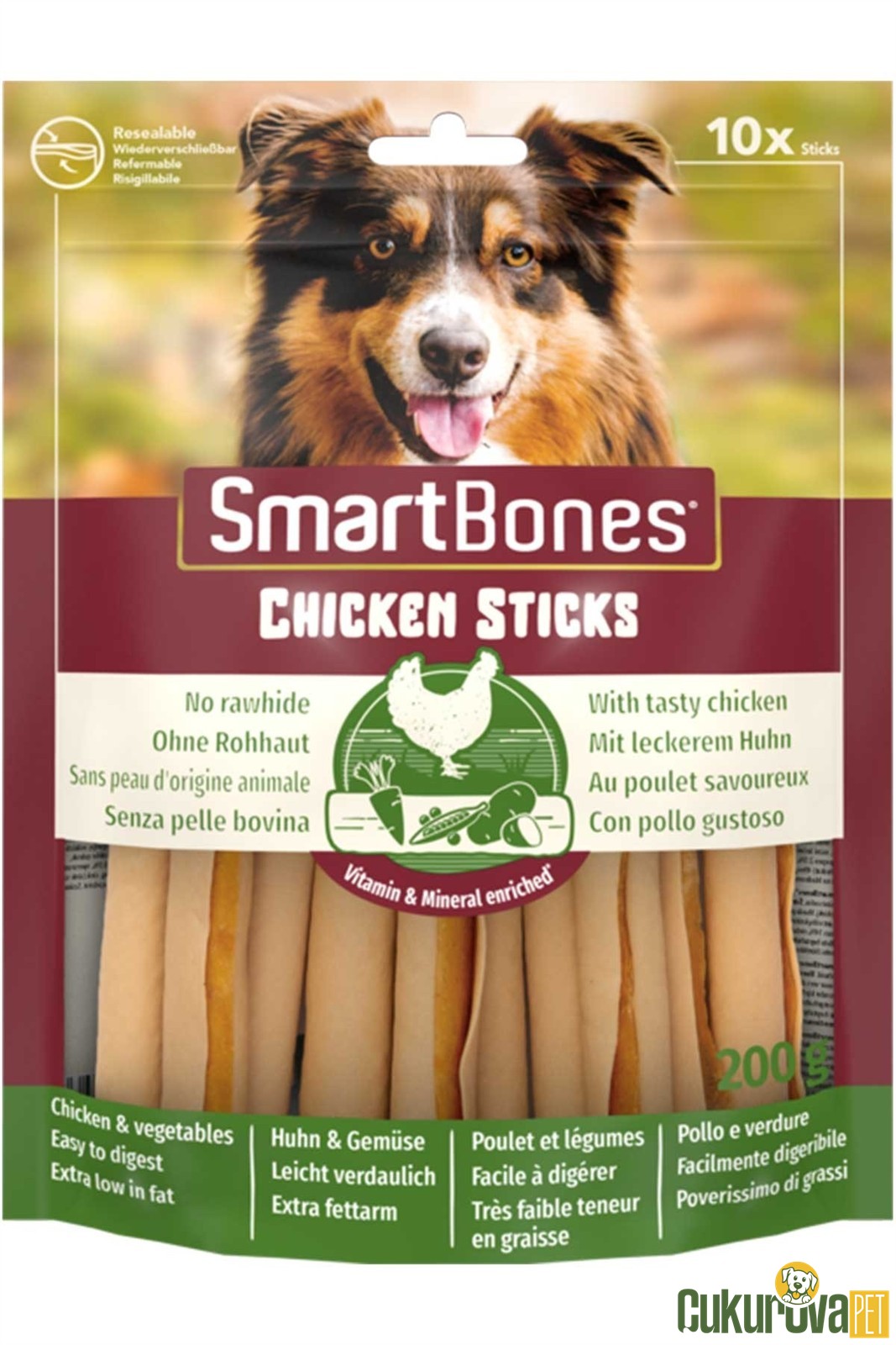 SmartBones Tavuklu Köpek Ödül Çubuğu 10'Lu - 200 Gr