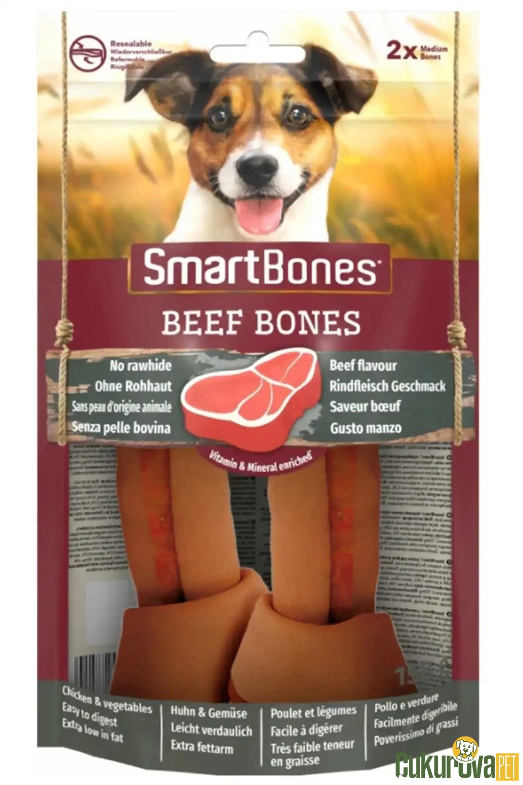 SmartBones Dana Etli Köpek Ödül Kemiği 2'Li - 158 Gr