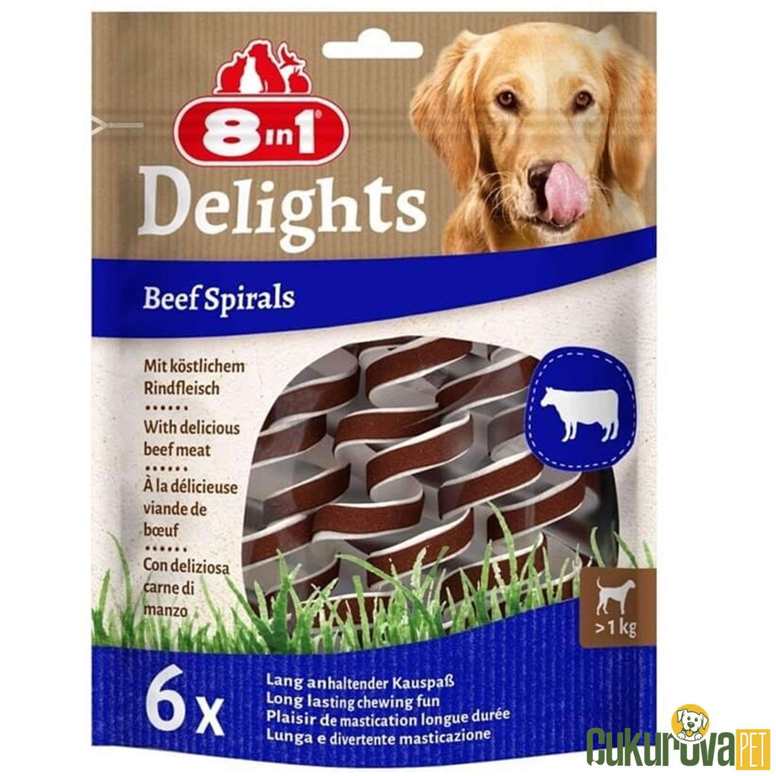 8 In 1 Delights Dana Etli Köpek Ödül Kemiği 6'Lı - 60 Gr
