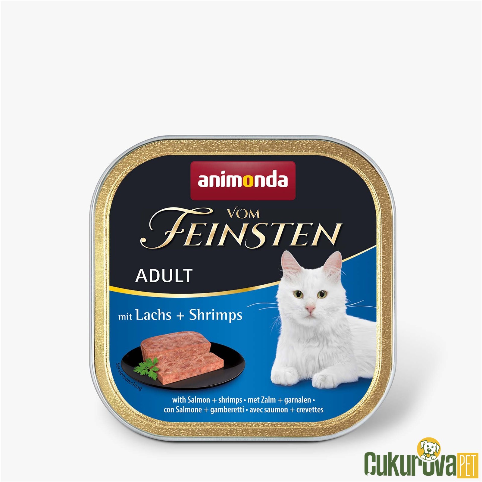 Animonda Vom Feinsten Adult Somonlu ve Karidesli Yetişkin Kedi Yaş Maması 100 Gr