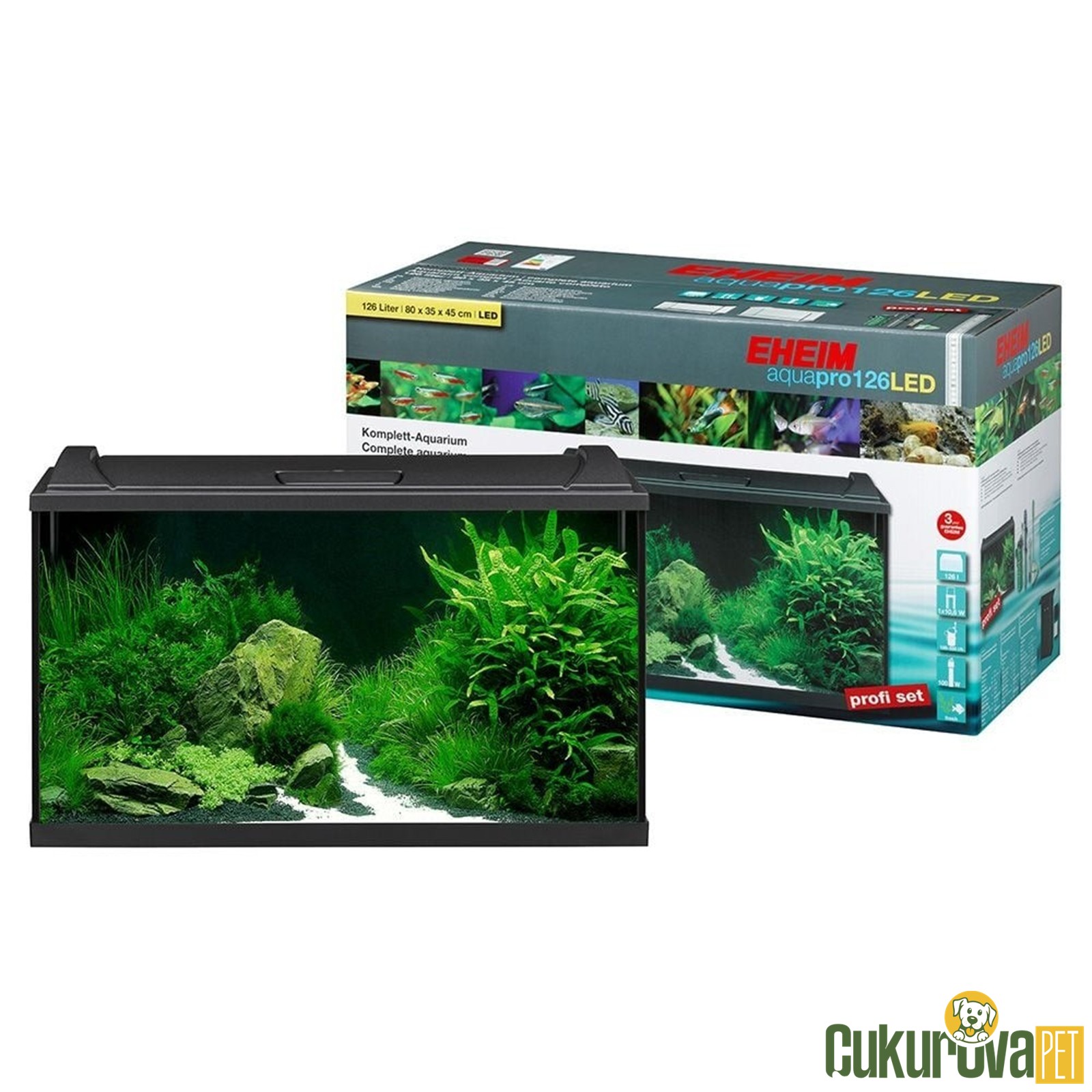 Eheim Aquapro Led 126 Akvaryum Seti Siyah - 126 L