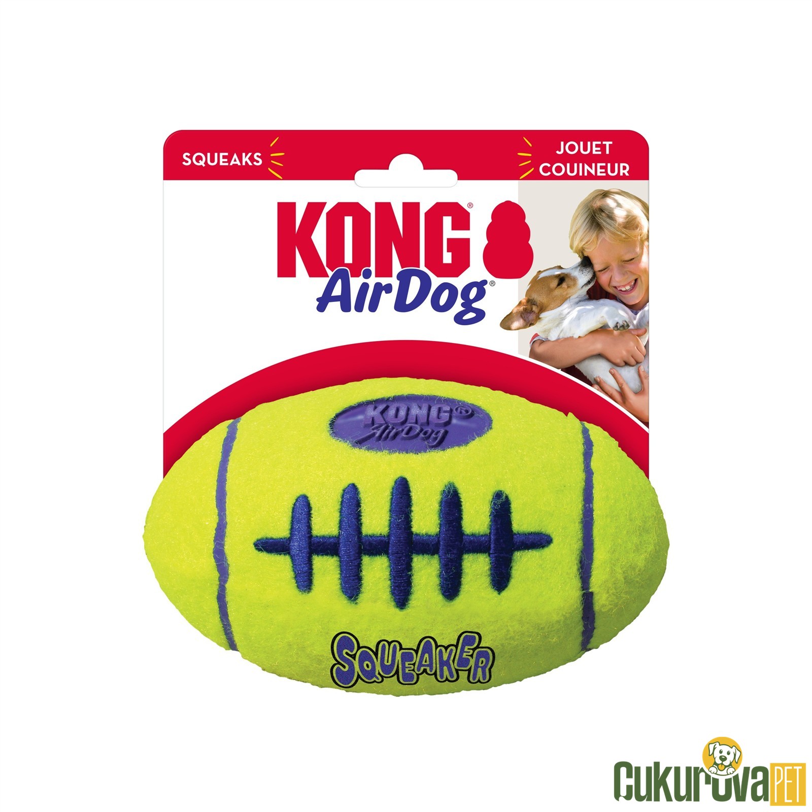 Kong Air Dog Amerikan Futbol Topu Şeklinde Kumaş Köpek Oyuncağı M - 12.5 Cm