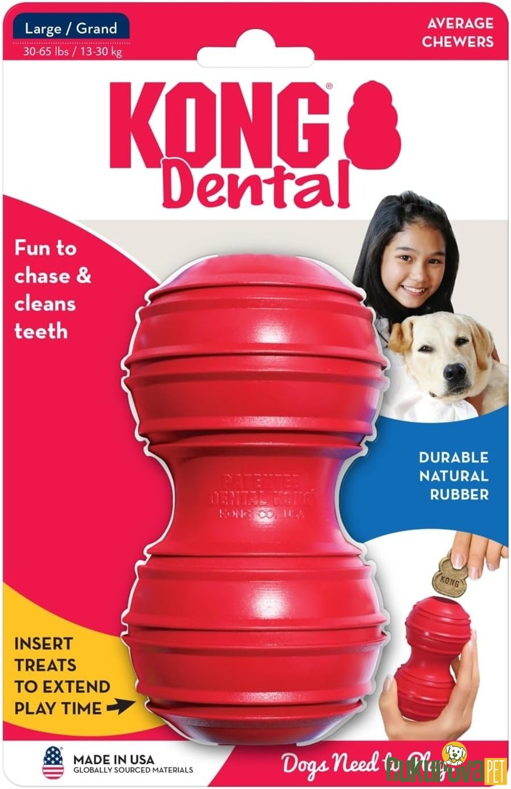 Kong Dental Kauçuk Köpek Oyuncağı L - 13.3 Cm