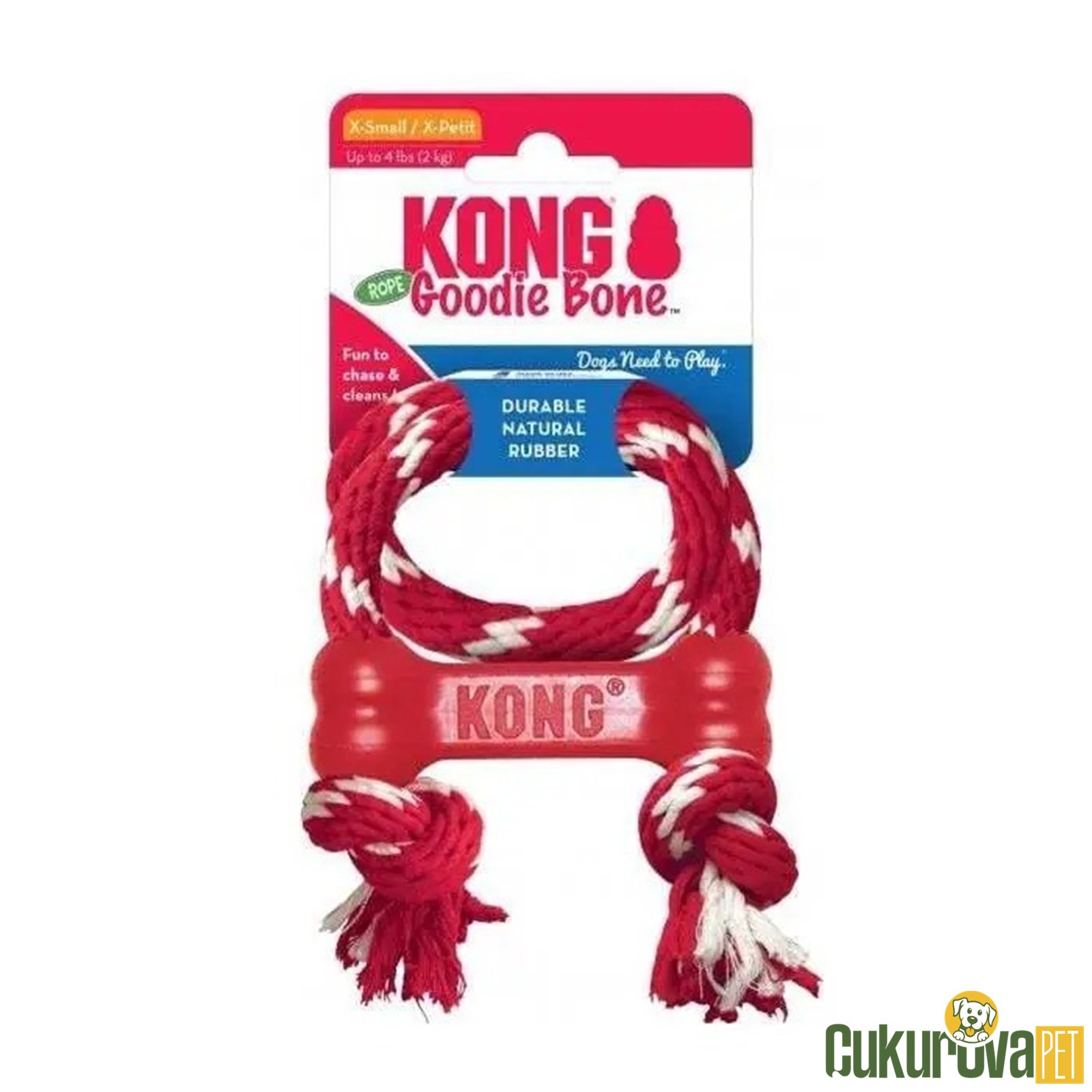 Kong Goodie Bone İpli Köpek Oyuncağı Xs - 8 Cm
