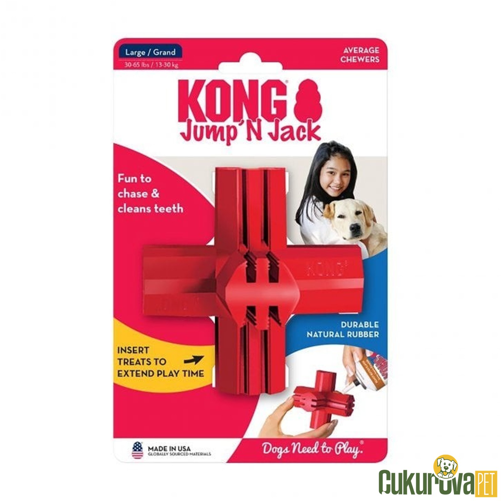 Kong Jump N Jack Kauçuk Köpek Oyuncağı L - 11 Cm