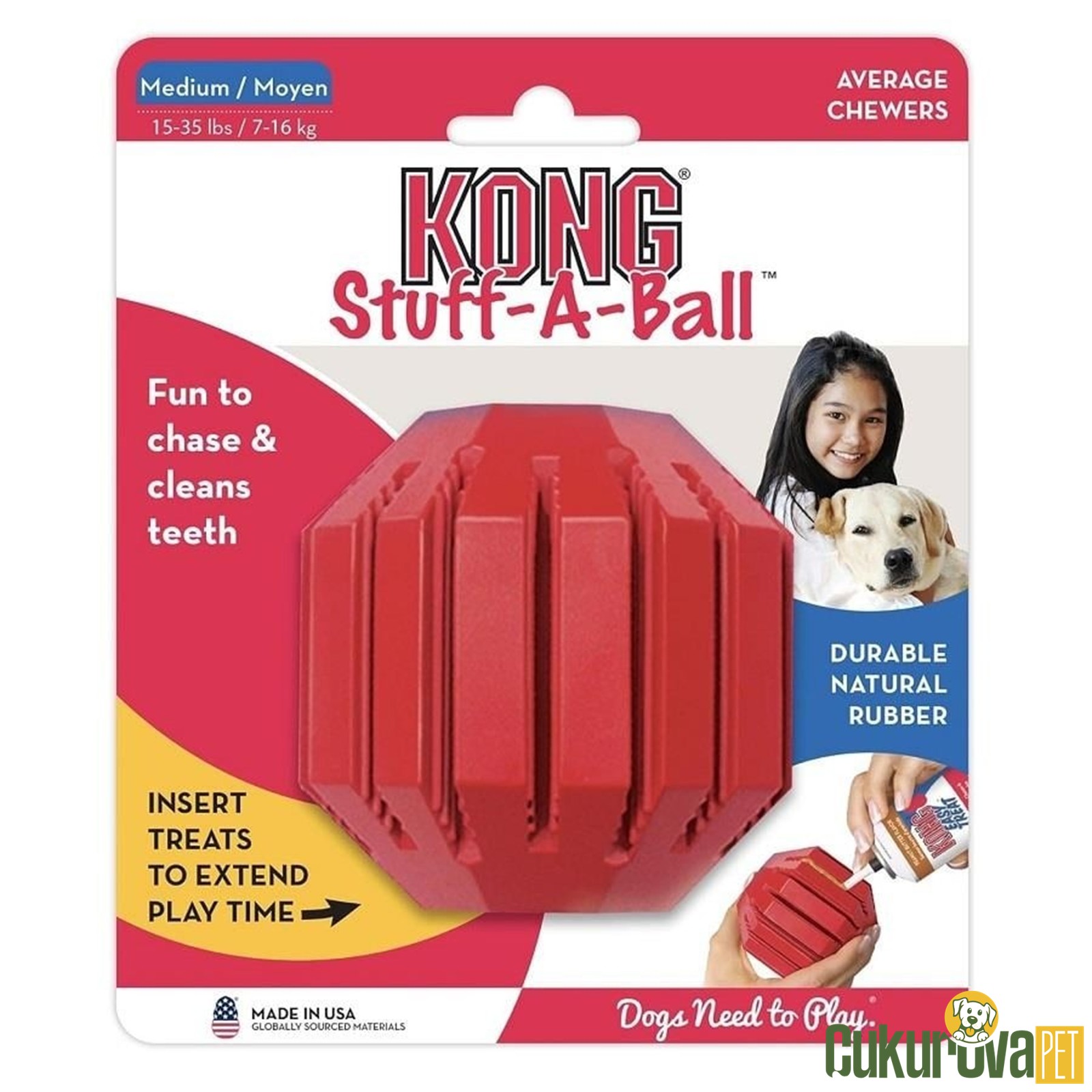 Kong Stuff -A - Ball Köpek Oyuncağı M - 7.5 Cm