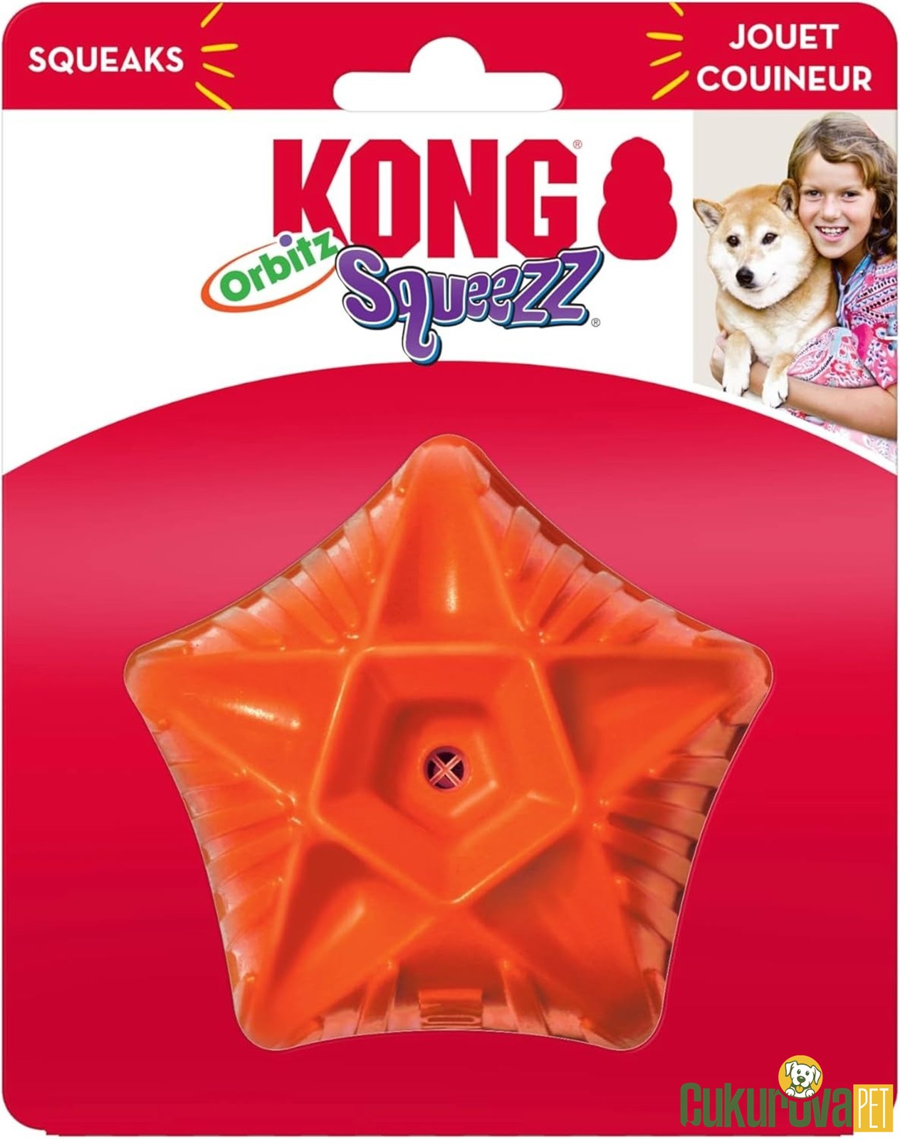 Kong Squeezz Orbitz Köpek Oyuncağı Karışık Renkli / M - L / 17 Cm