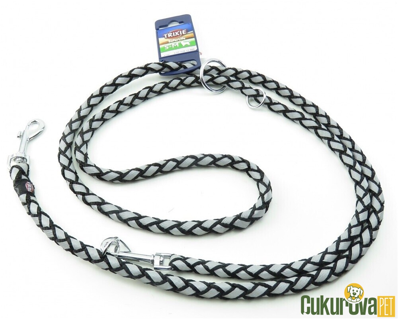 Trixie Cavo Reflektörlü Ayarlanabilir Köpek Uzatma Tasması Siyah - Gri / S - M / 2 M - 12 Mm