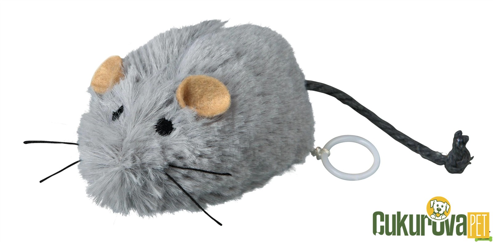 Trixie Titreşimli Peluş Fare Kedi Oyuncağı Gri - 8 Cm
