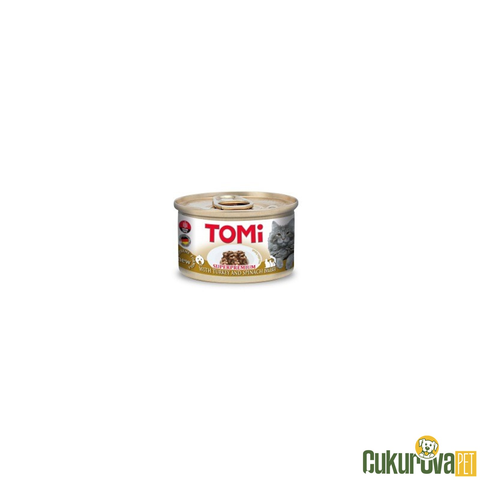 Tomi Hindili ve Ispanaklı Yetişkin Kedi Yaş Maması 85 Gr