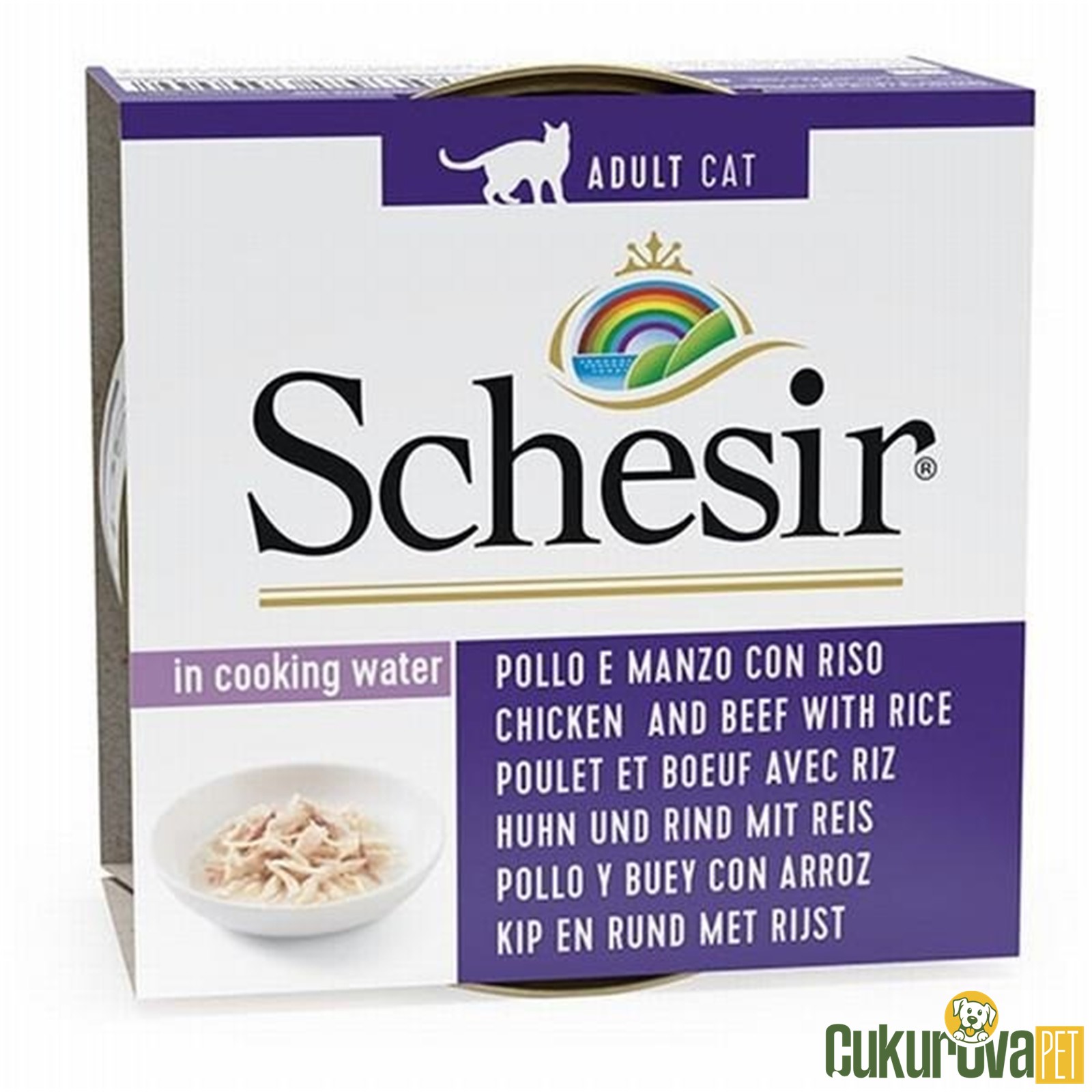 Schesir In Cooking Water Tavuk ve Sığır Etli Yetişkin Kedi Yaş Maması 85 Gr