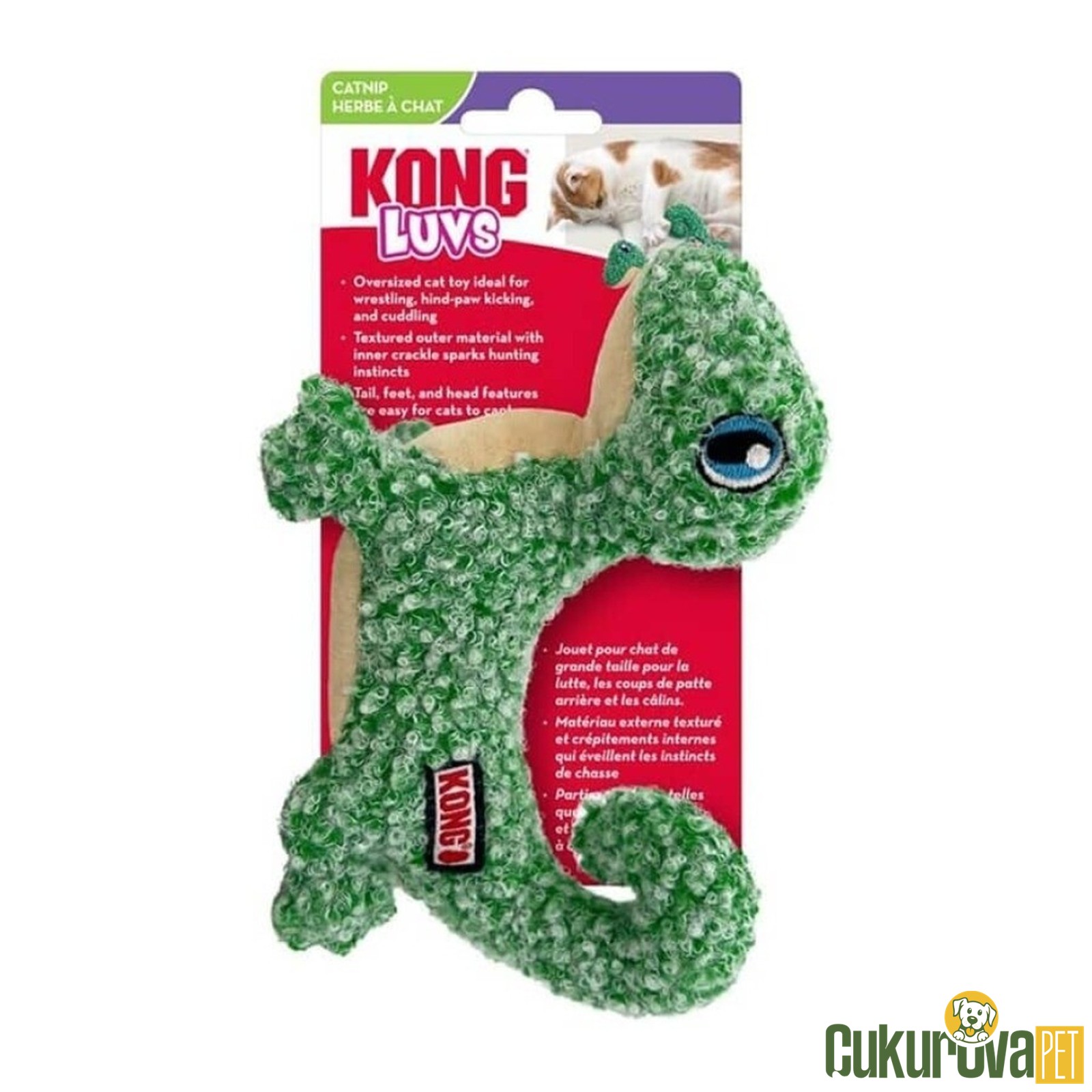 Kong Luvs Kertenkele Catnipli Hışırtılı Peluş Kedi Oyuncağı 15 Cm