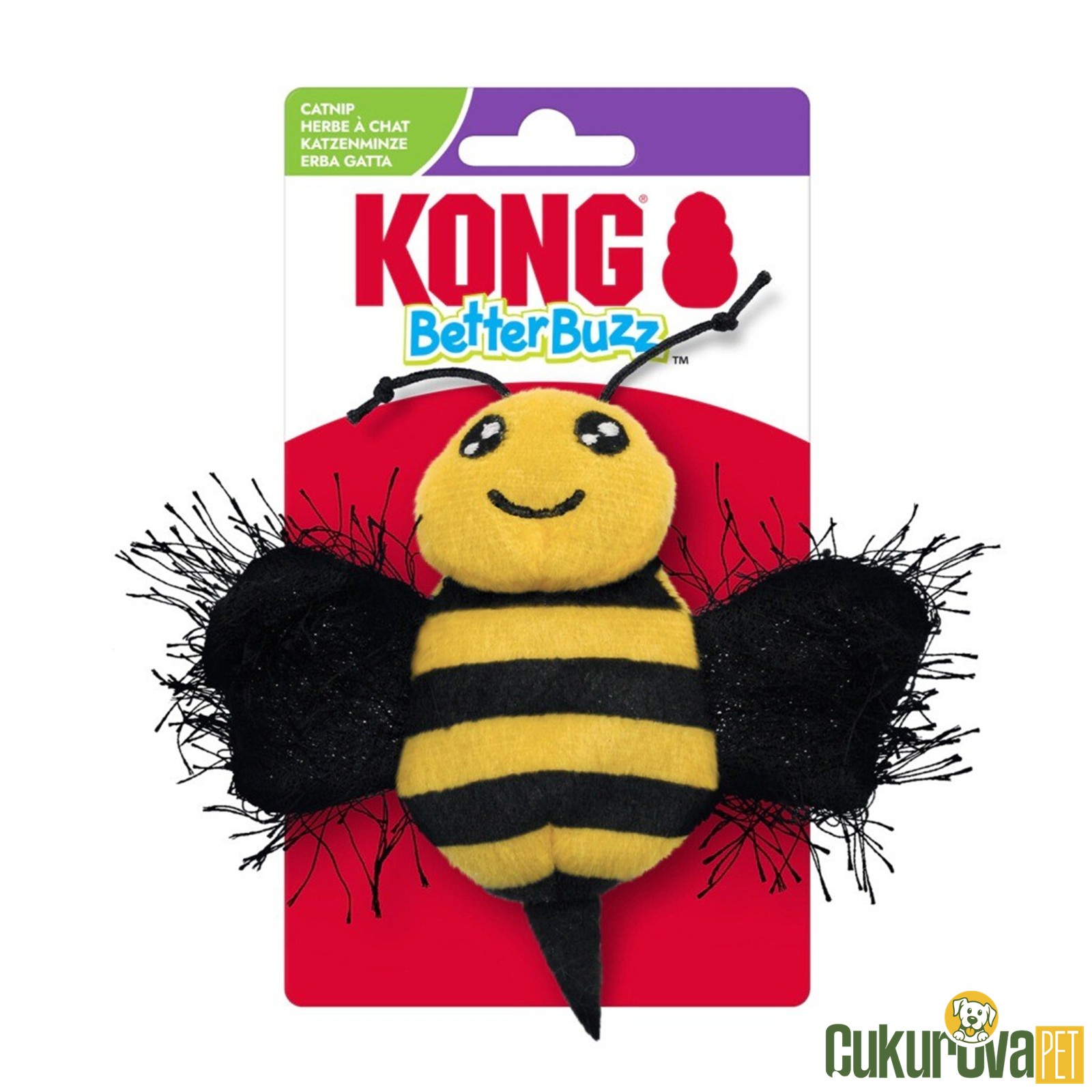 Kong Better Buzz Catnipli Hışırtılı Arı Peluş Kedi Oyuncağı 12 Cm