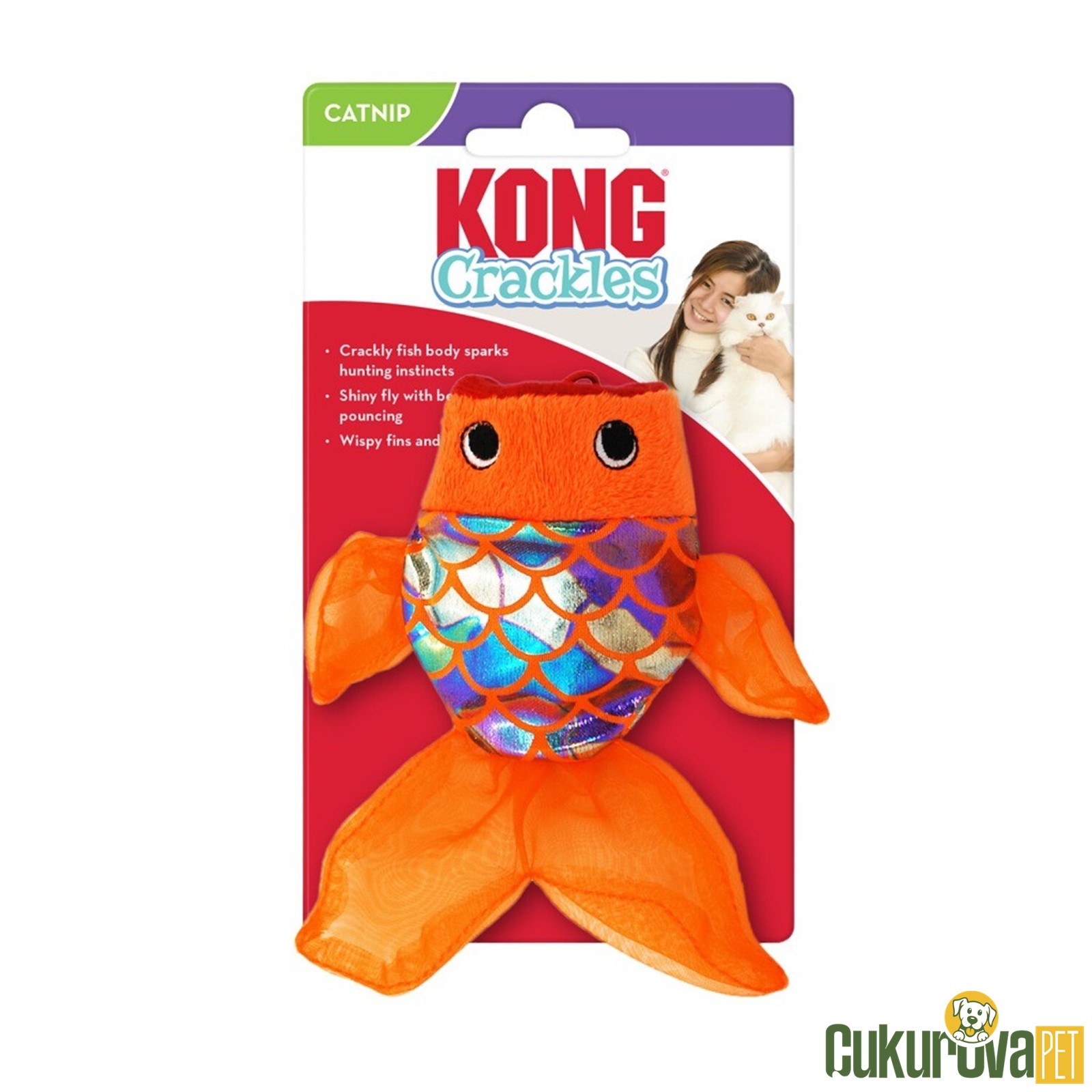 Kong Crackles Catnipli Hışırtılı Peluş Kedi Oyuncağı 23 x 17 x 3 Cm