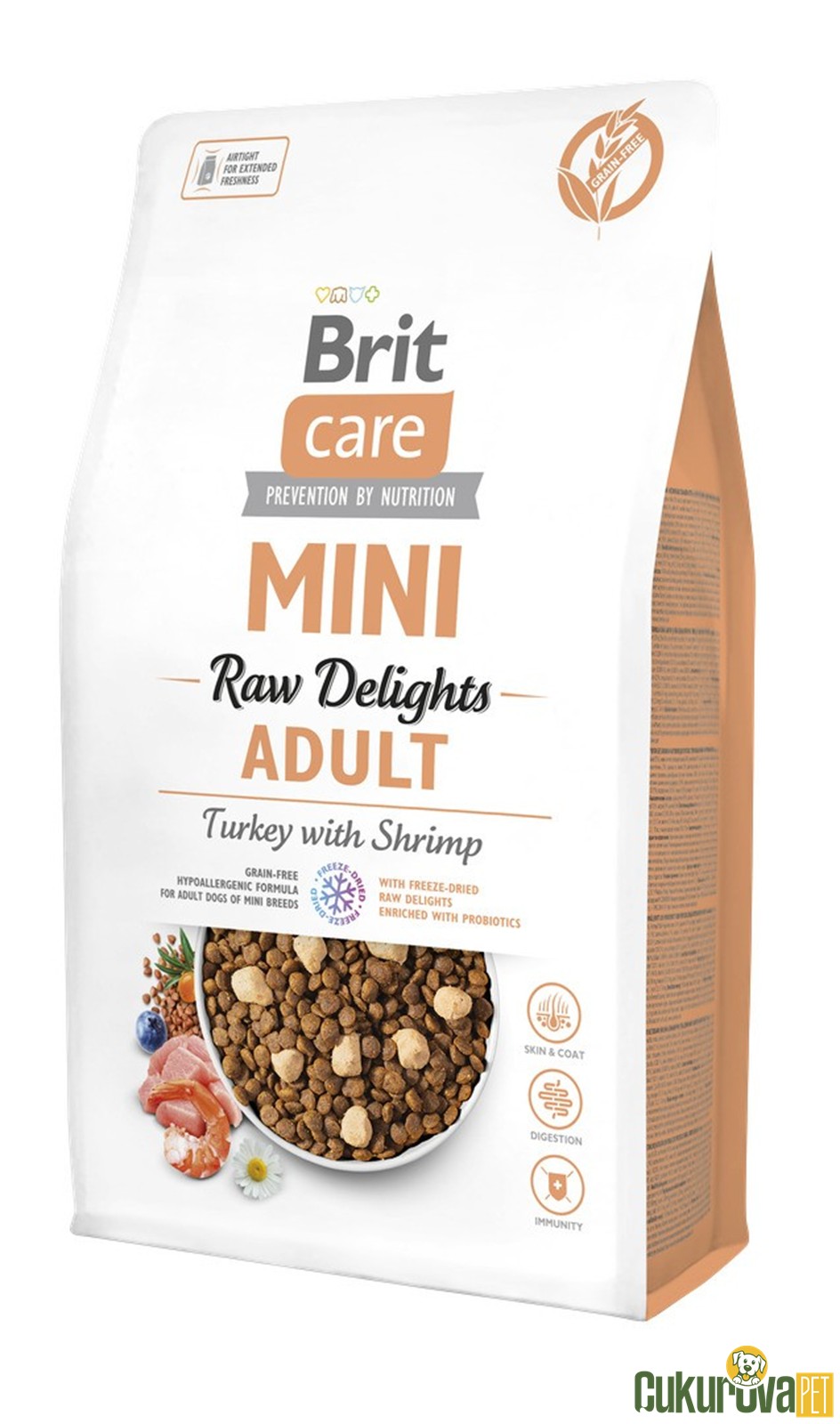 Brit Care Mini Raw Delights Hipoalerjenik Hindili ve Karidesli Yetişkin Köpek Maması 2 Kg