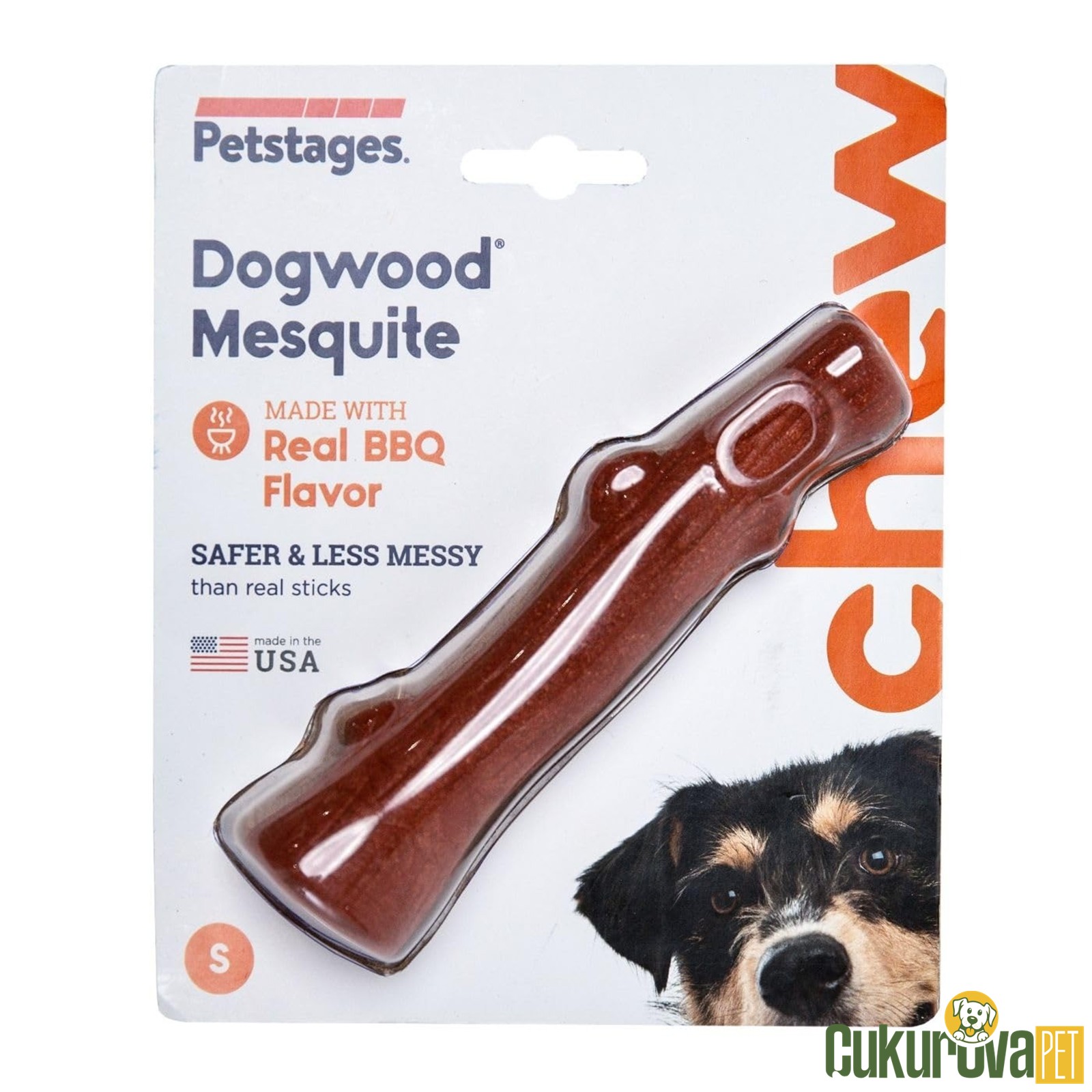 Petstages Dogwood BBQ Aromalı Ahşap Çiğneme Çubuğu Köpek Oyuncağı M / 18 Cm