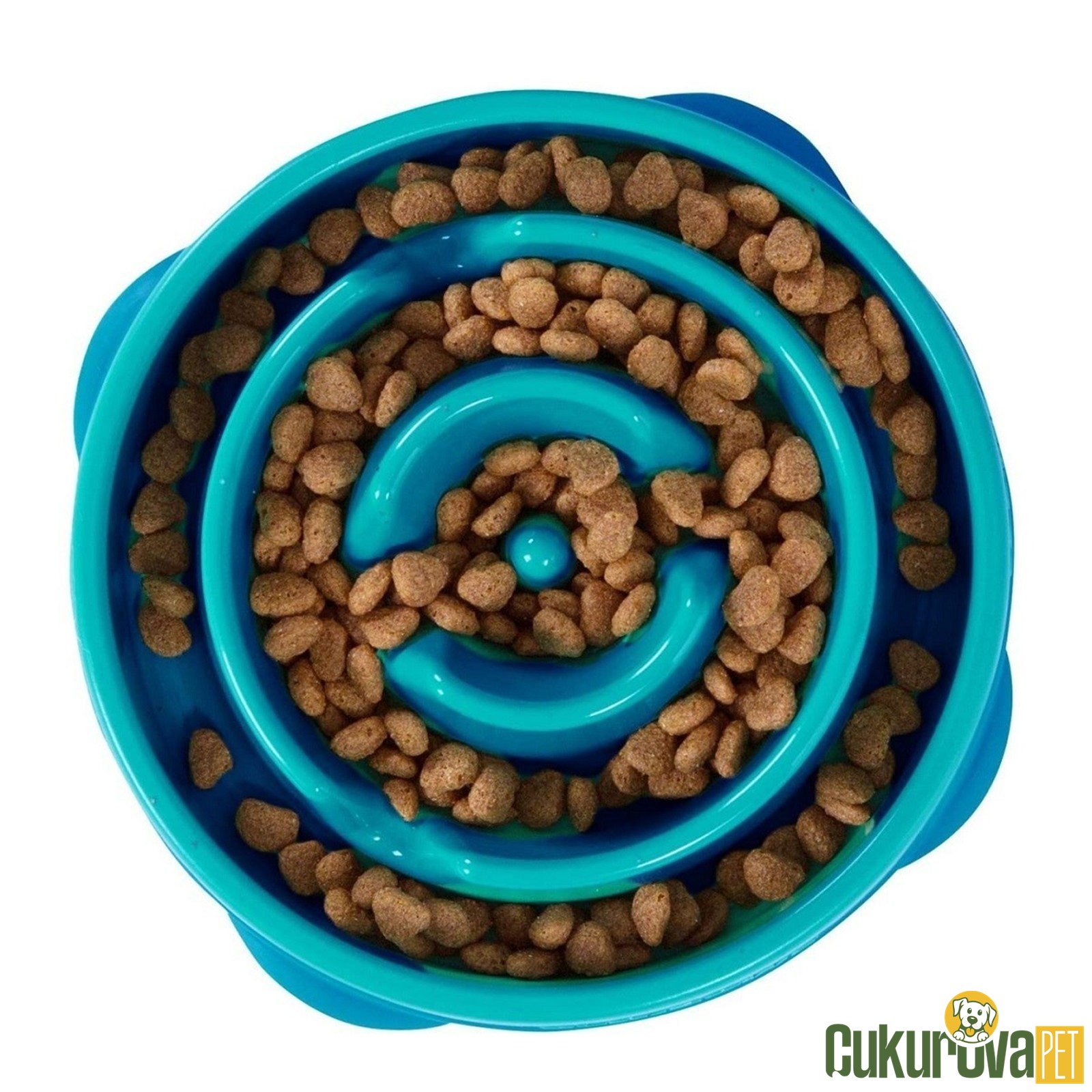 Outward Hound Fun Feeder Drop Yavaş Yeme Destekli Mama Kabı M / Turkuaz