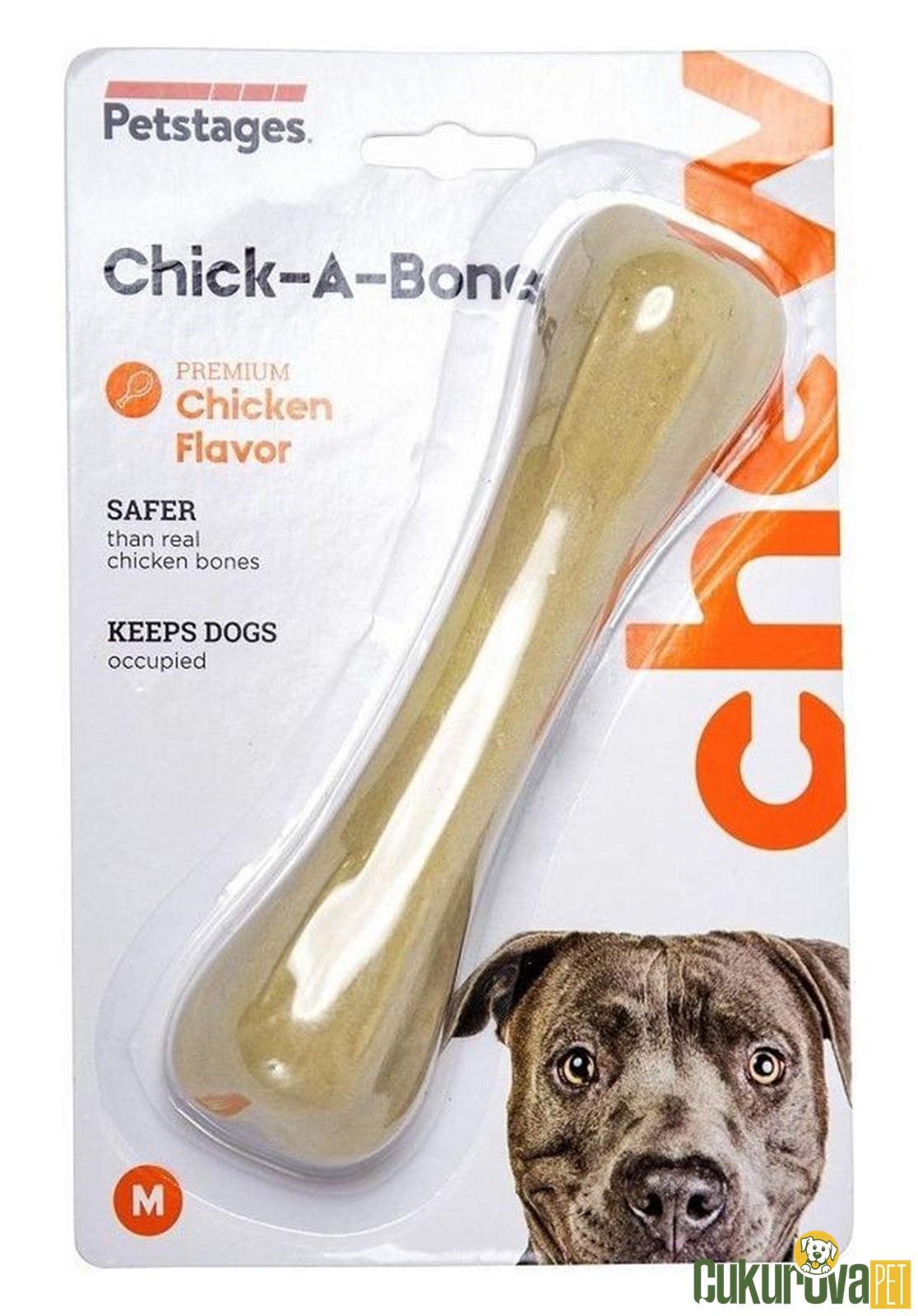 Petstages Chick A Bone Tavuk Aromalı Çiğneme Kemiği Köpek Oyuncağı M / 17 Cm