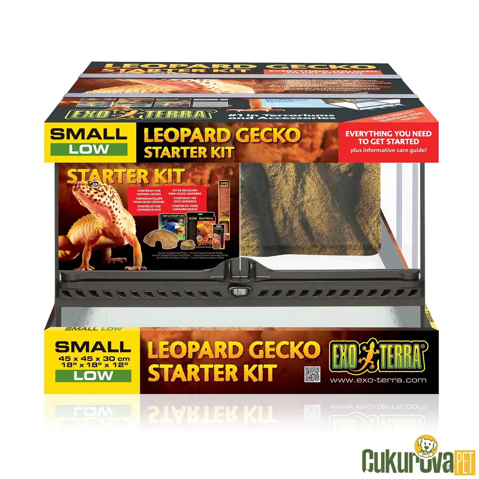 Exo Terra Leopard Gecko Starter Teraryum Kit S - 45 x 45 x 30 Cm