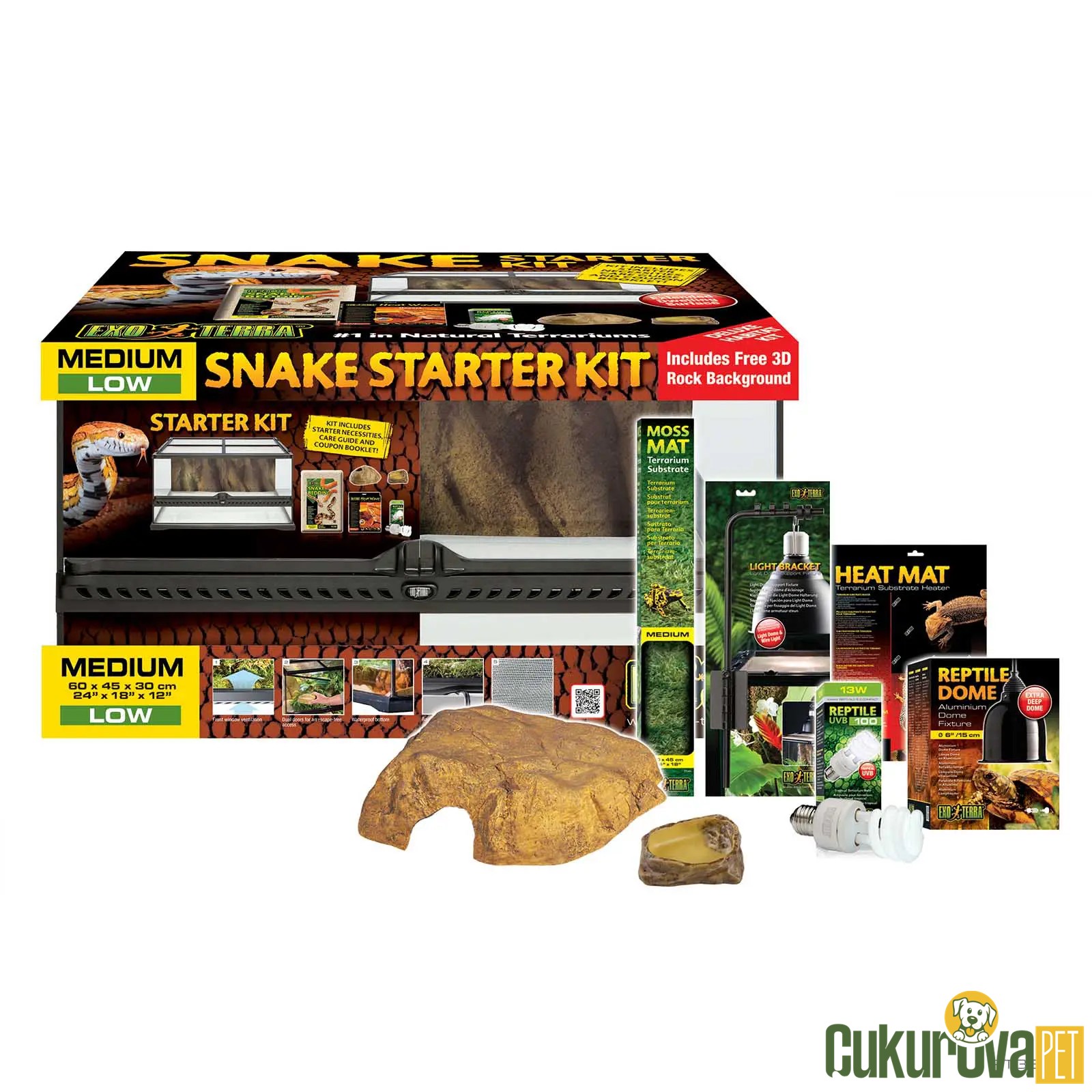 Exo Terra Snake Starter Kit M - 60 x 45 x 30 Cm