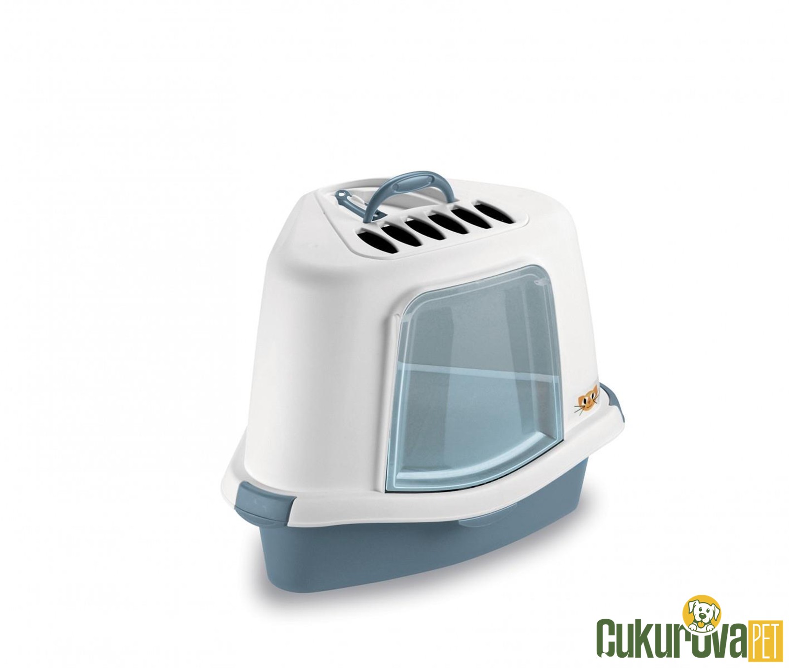 Stefanplast Sprint Corner Plus Kapalı Kedi̇ Tuvaleti - Mavi̇