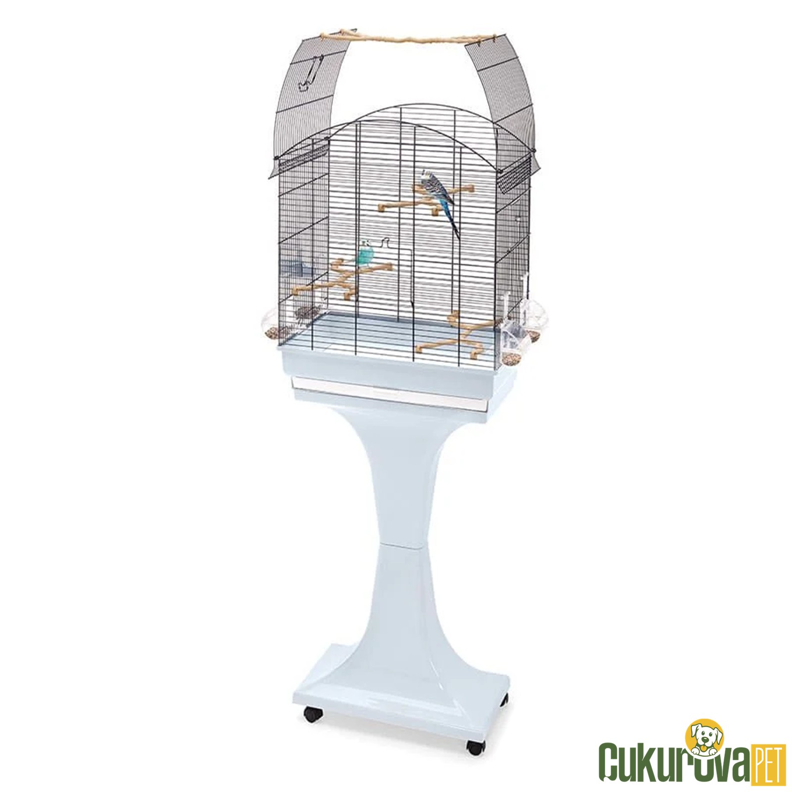 Imac Agata Delux Sehbalı Üstü Açılan Kuş Kafesi Mavi & Mor - 58 x 33 x 62.5 Cm