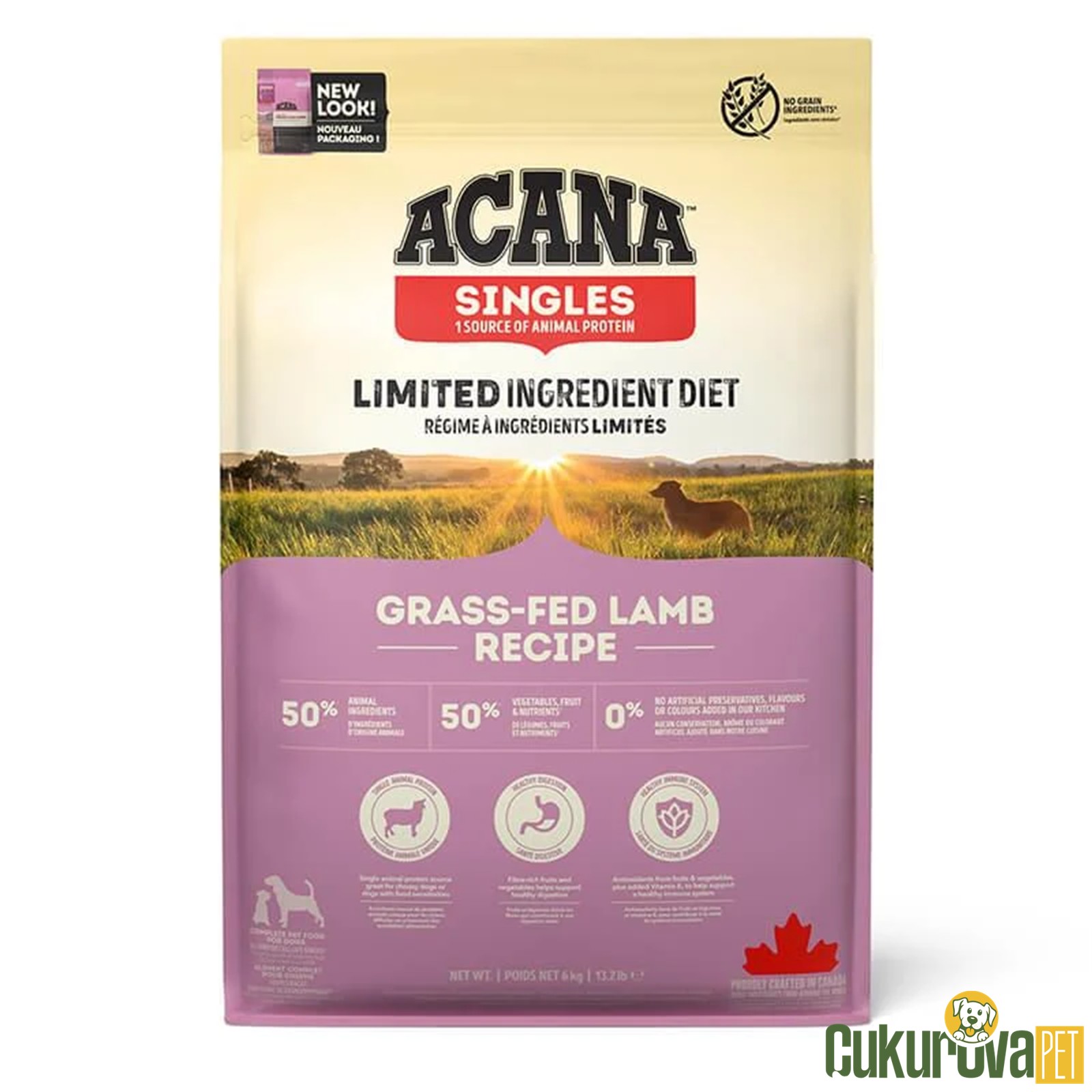 Acana Singles Grass-Fed Lamb Recipe Tüm Yaşam Evreleri İçin Köpek Maması 6 Kg