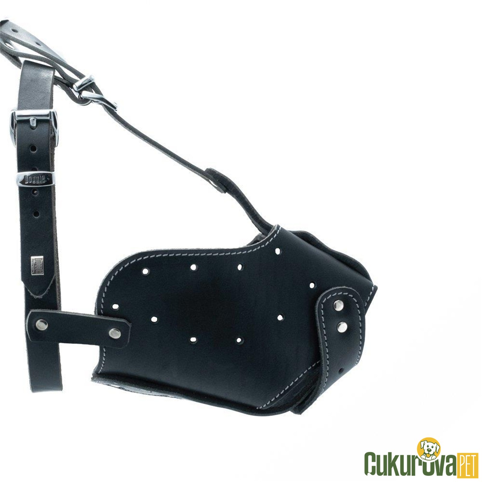 Doggie Uzun Burun Koruma Deri Köpek Ağızlığı Xl - Siyah 2 x 60 - 65 Cm