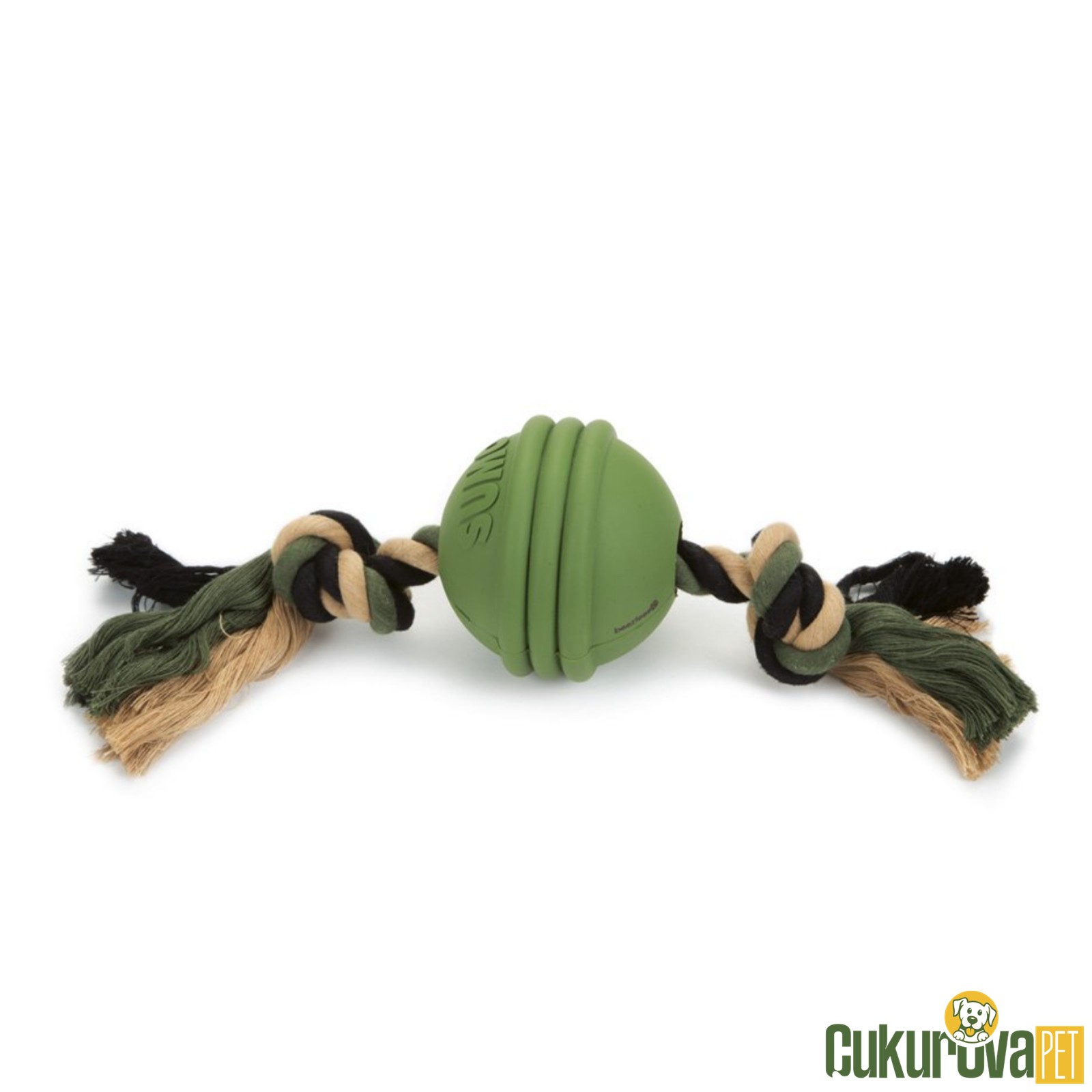 Beeztees Sumo Fit Ball Diş İpli Köpek Oyuncağı Yeşil 31.8 x 7.9 x 7.9 Cm