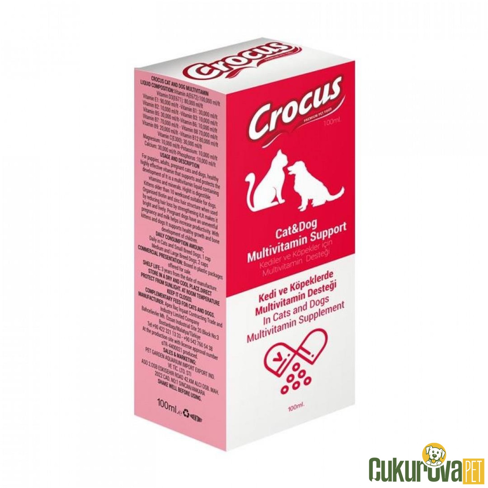 Crocus Multivitamin Destek Kedi & Köpek Vitamini 100 Ml