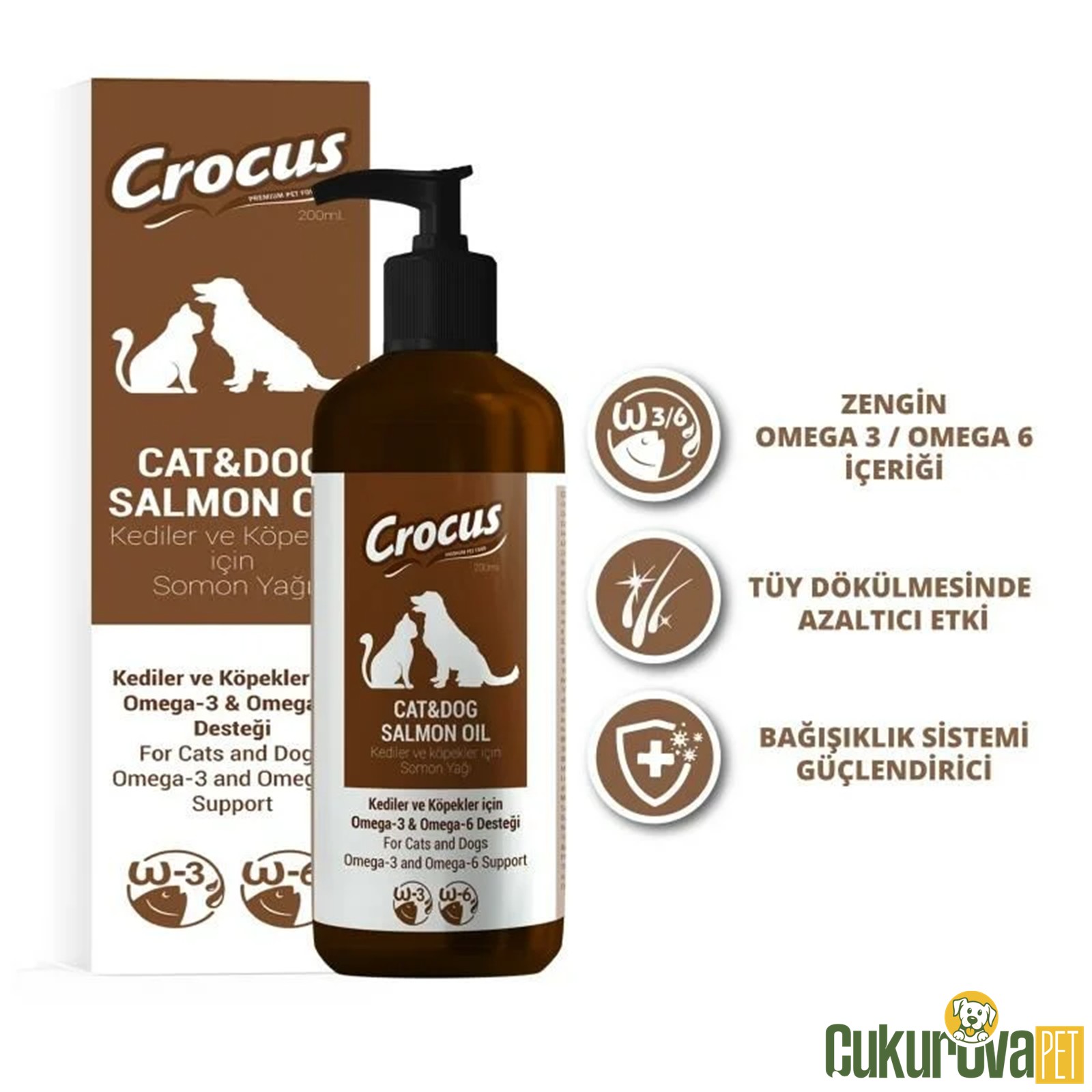 Crocus Takviye Somon Yağı Kedi & Köpek İçin Ek Besin 200 Ml