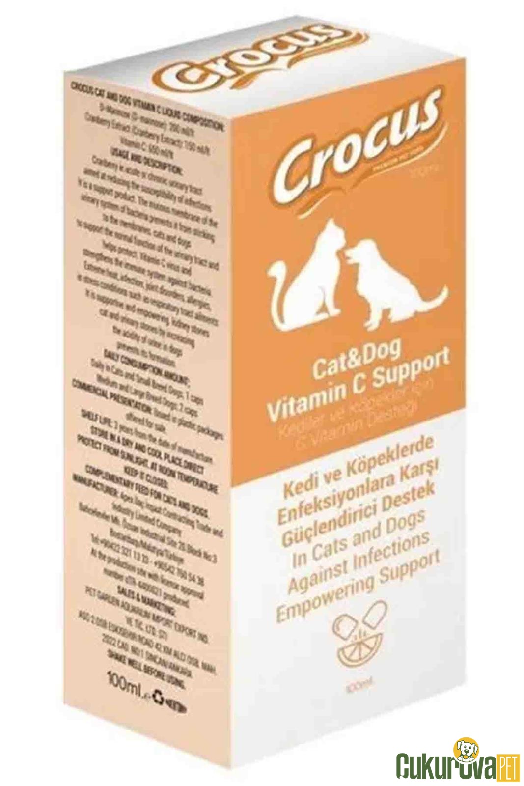 Crocus C Vitamini Desteği Kedi & Köpek İçin 100 Ml