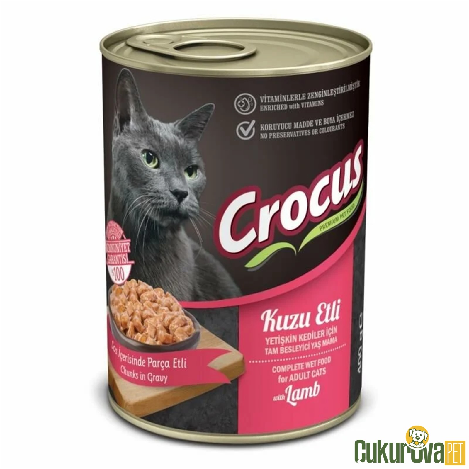 Crocus Adult Kuzu Etli Yetişkin Kedi Yaş Maması 400 Gr