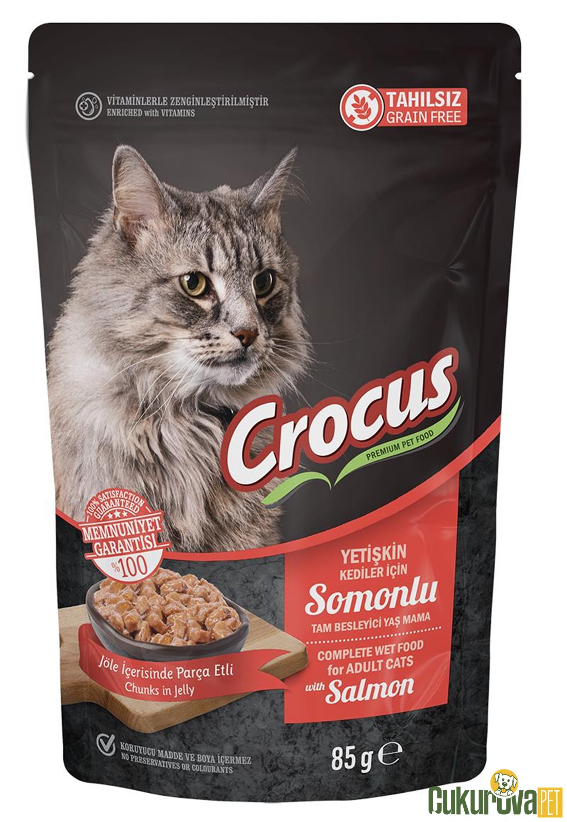 Crocus Adult Somonlu Yetişkin Kedi Yaş Maması 85 Gr