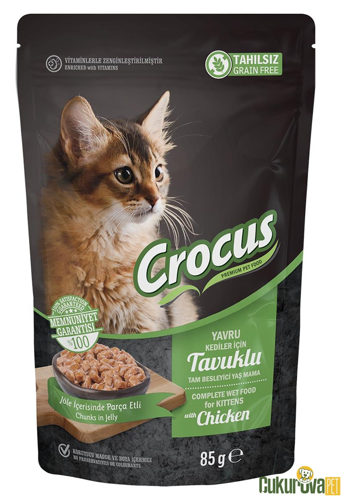 Crocus Kitten Tavuklu Yavru Kedi Yaş Maması 85 Gr