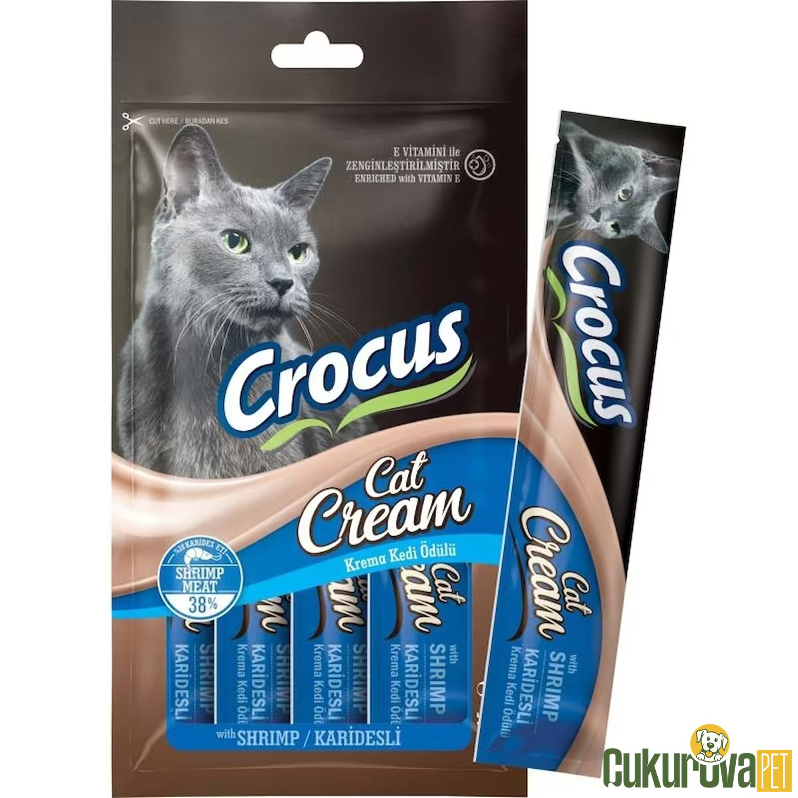 Crocus Kari̇desli̇ Krema Ek Besi̇n Takvi̇yesi̇ Kedi̇ Ödülü 4 x 15 Gr