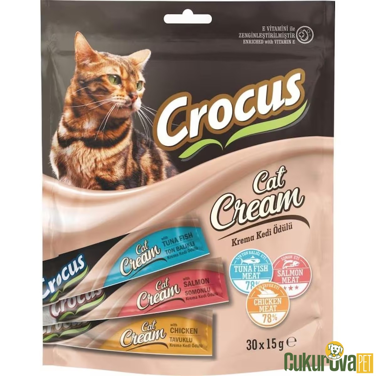 Crocus Karışık Çoklu Krema Kedi̇ Ödülü 30 x 15 Gr