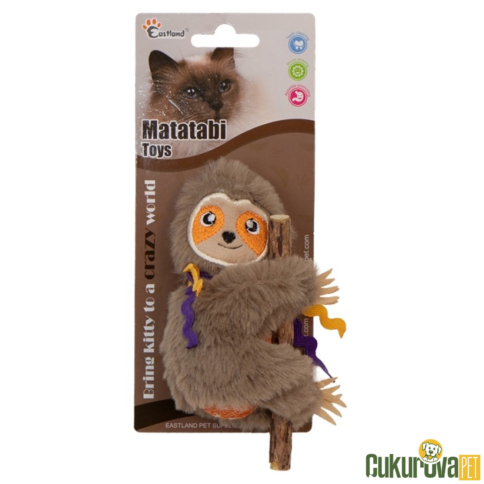 Eastland Kedi̇ Oyuncağı Catnipli Peluş Tembel Hayvan 8.5 Cm
