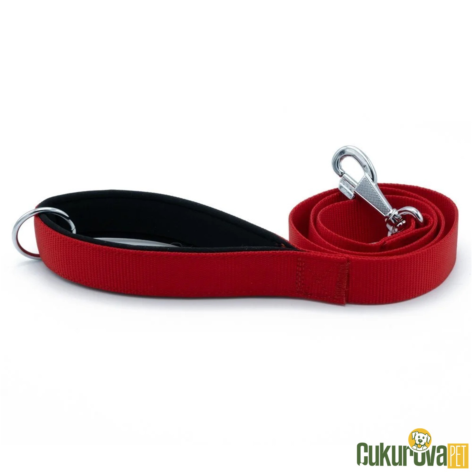 Doggie Kondorlu Dokumadan El Yapımı Köpek Gezdirme Kayışı M - 2.5 x 120 Cm - Kırmızı